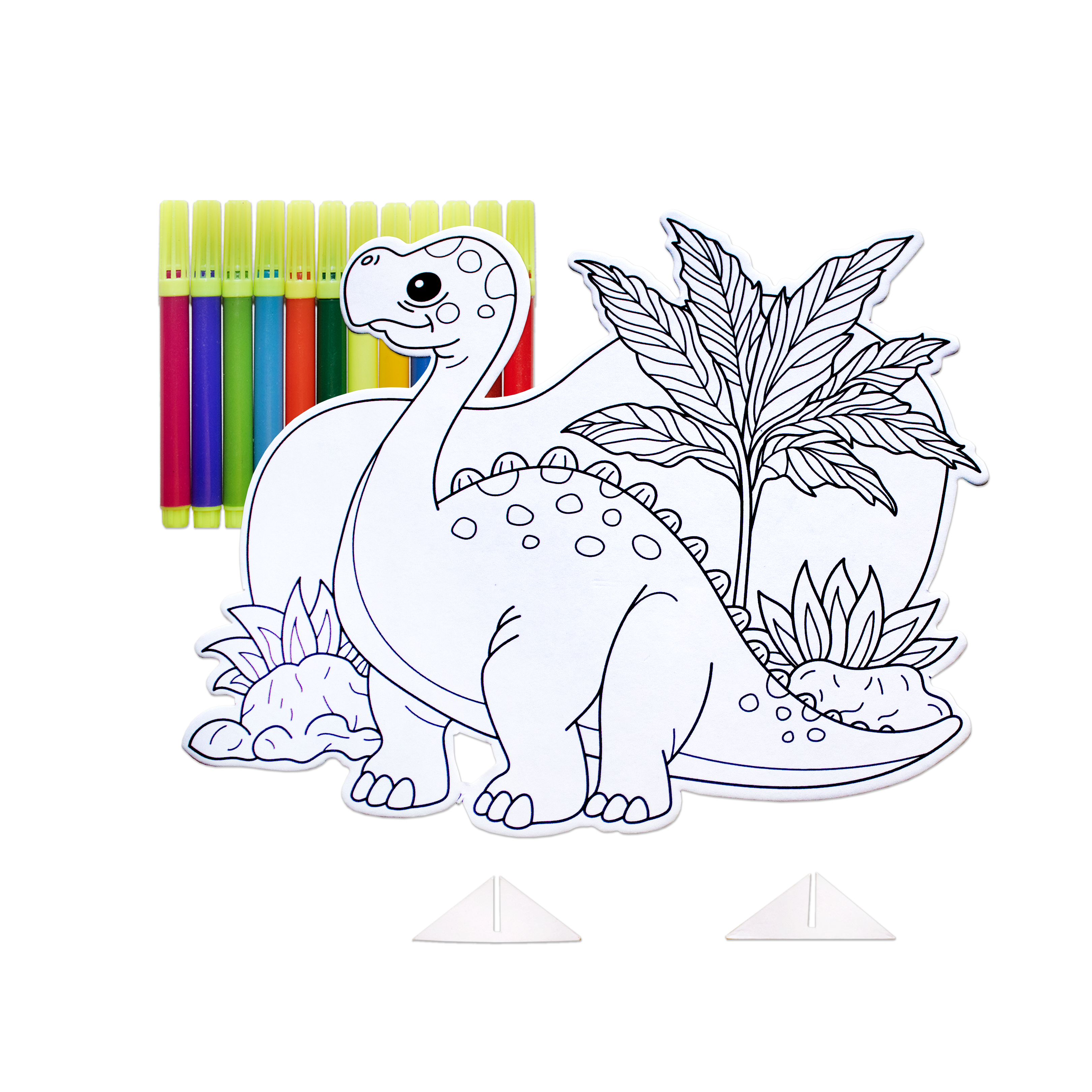 Table Decor Colouring Kit With Sketch Pen Dinosaur Approx L7 X W7.25inch 2mm Thick