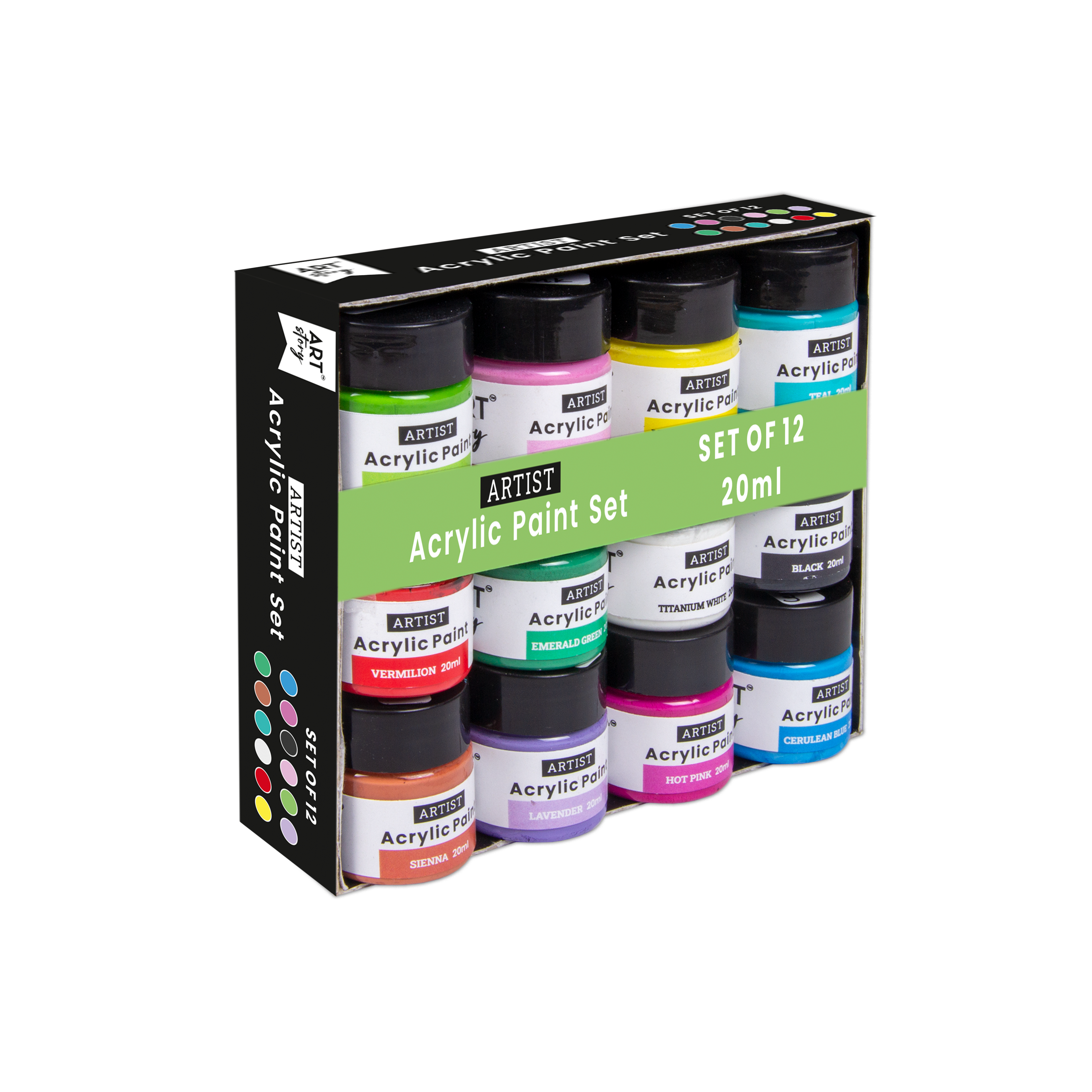 Acrylic Colour Set - 12 Colors X 20ml each