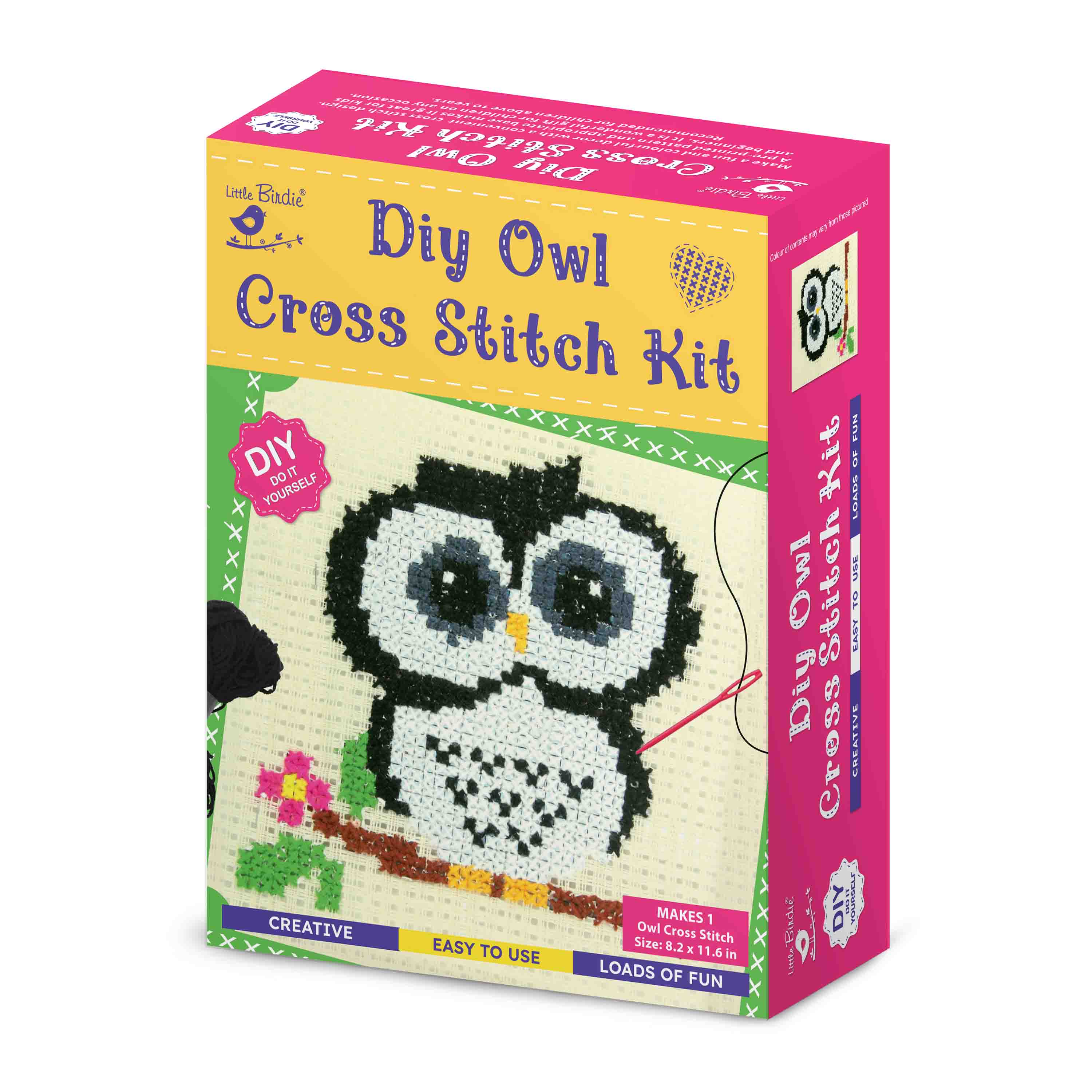 Diy Cross Stitch Owl Kit 1 Box