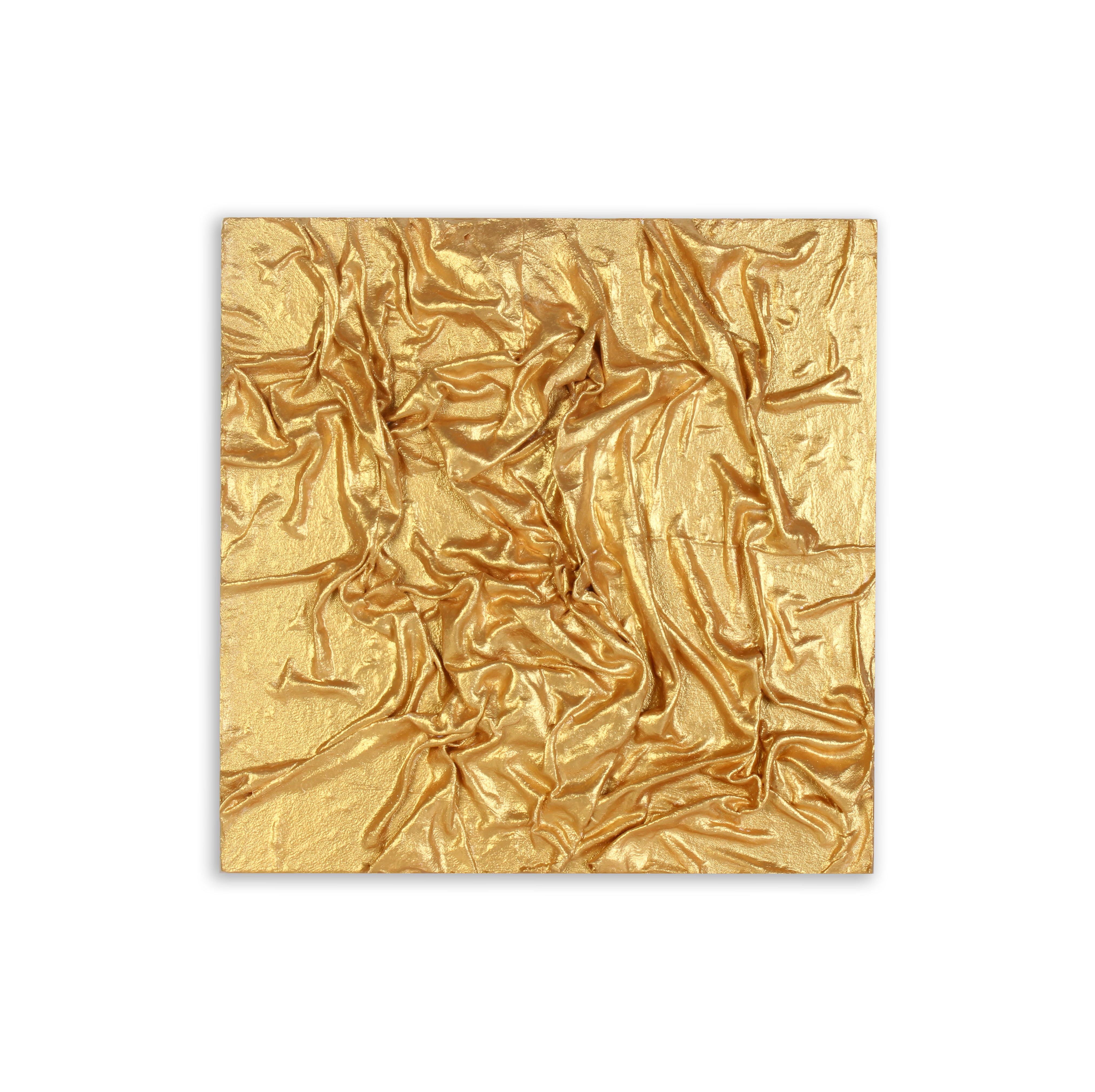 Wall Decor Faux Leather Art Gold Sheen Approx H12 X L12 X D0.78inch 1pc