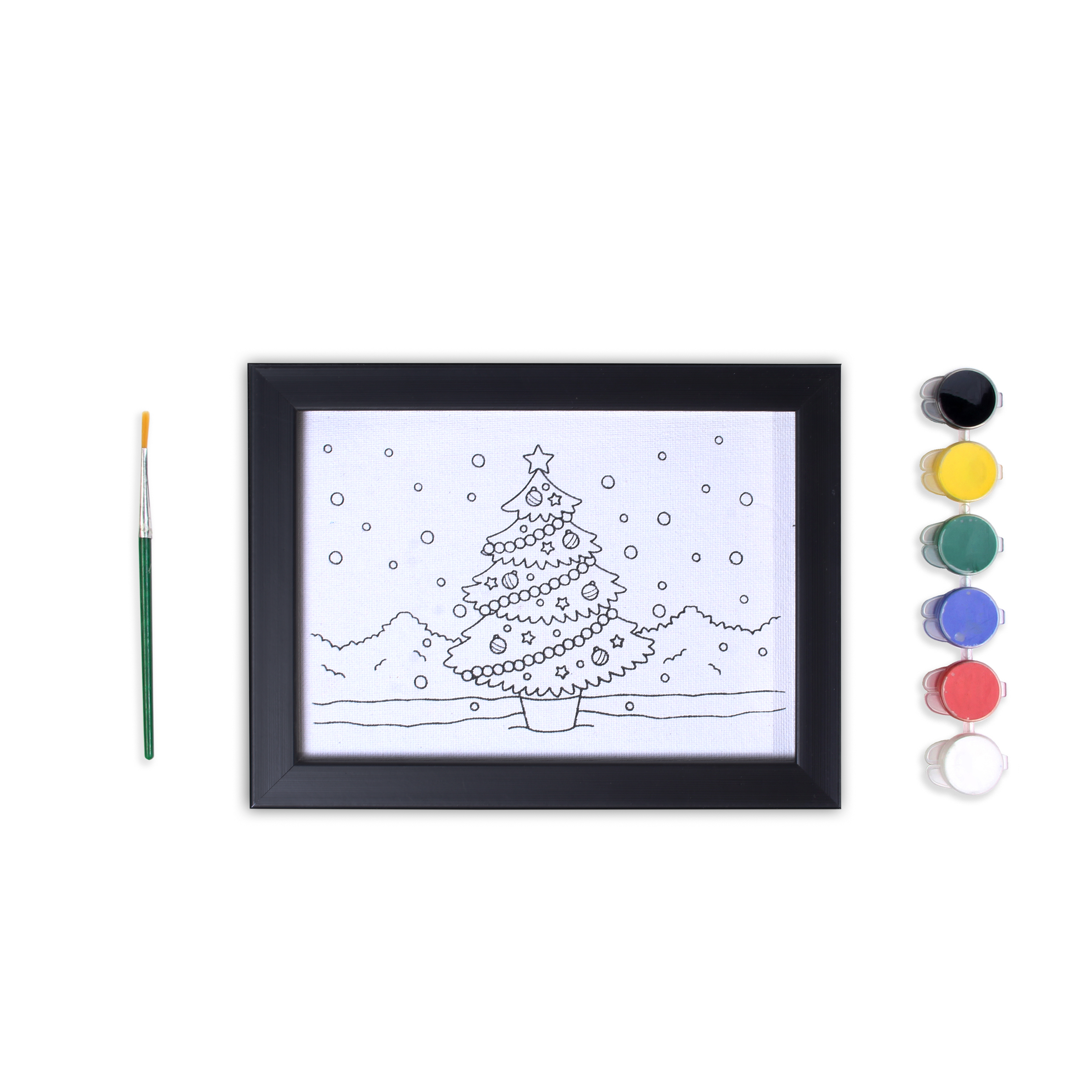 Pre Primed Printed Canvas Frame With Paints Tree Decoration L5 X W7Inch Approx 1pc