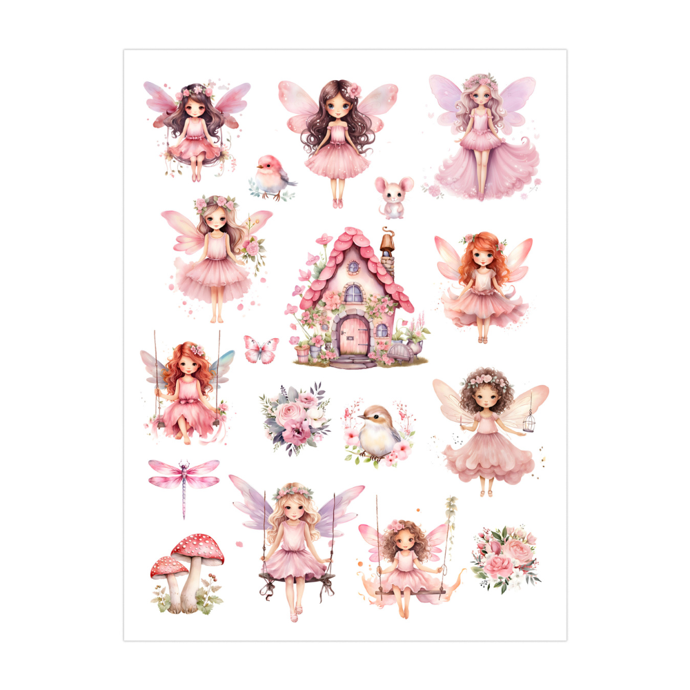 Deco Transfer Sheet Fairy World 10inch X 7.5inch 1pc