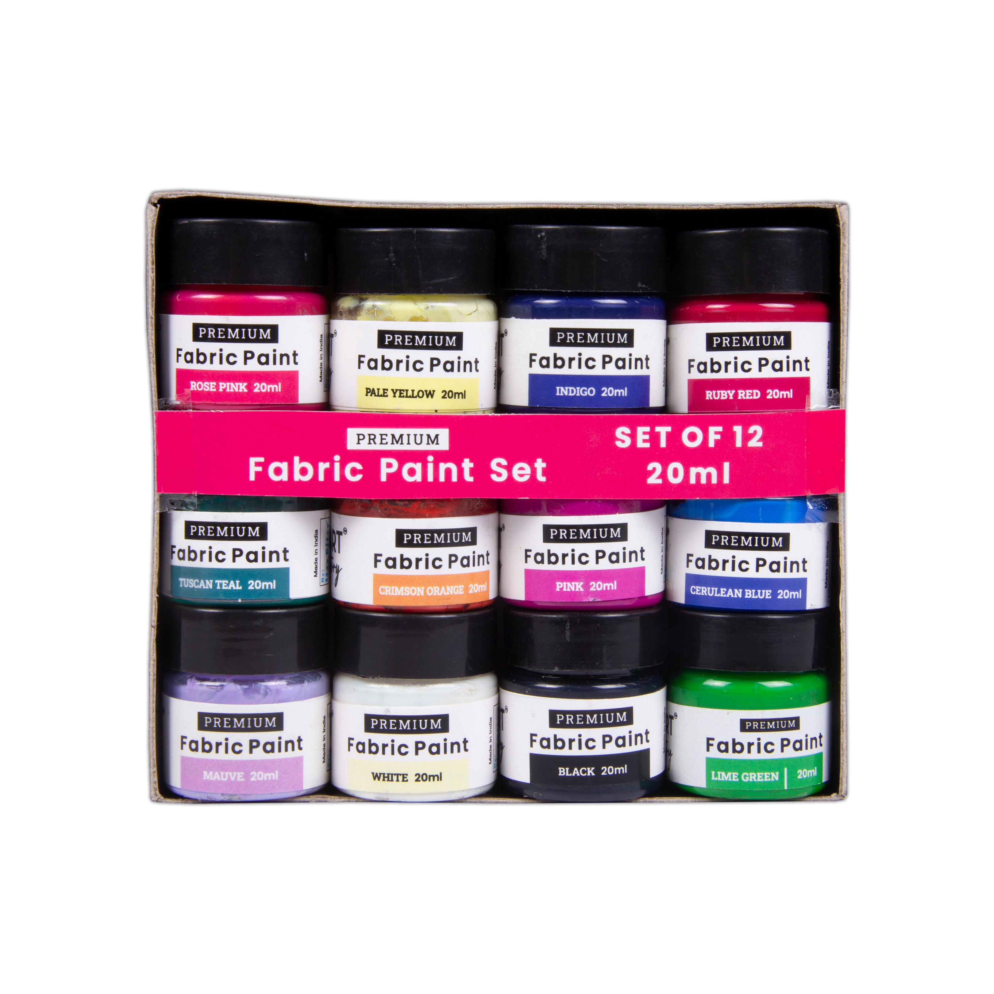 Premium Fabric Paint Set 12 colours X 20ml each