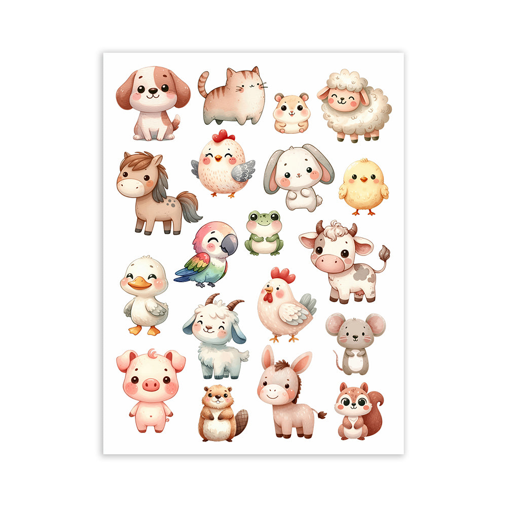 Deco Transfer Sheet Farm Friends 7.5 X 9.5inch 1pc