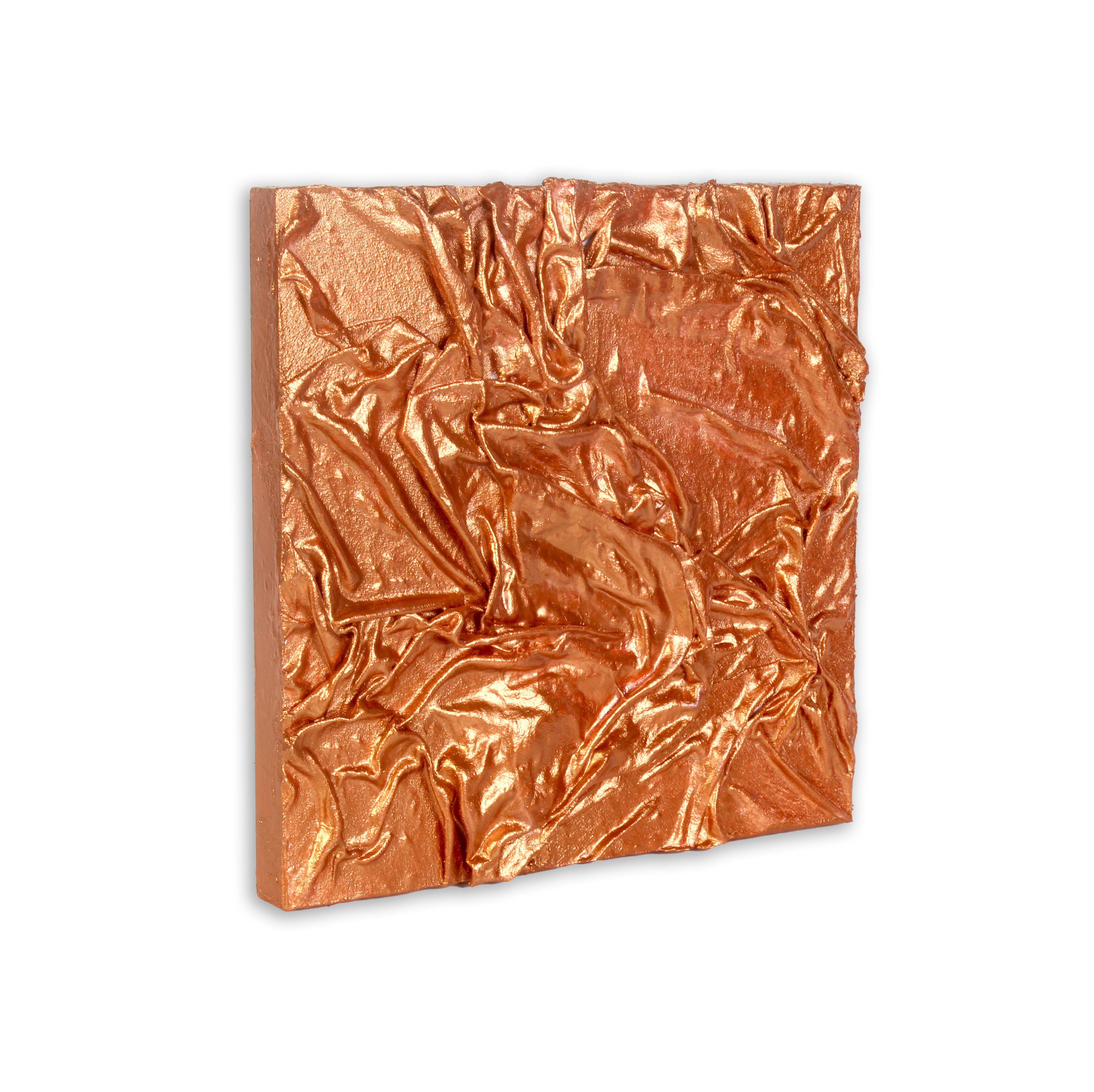 Wall Decor Faux Leather Art Copper Sheen Approx H12 X L12 X D0.78inch 1pc