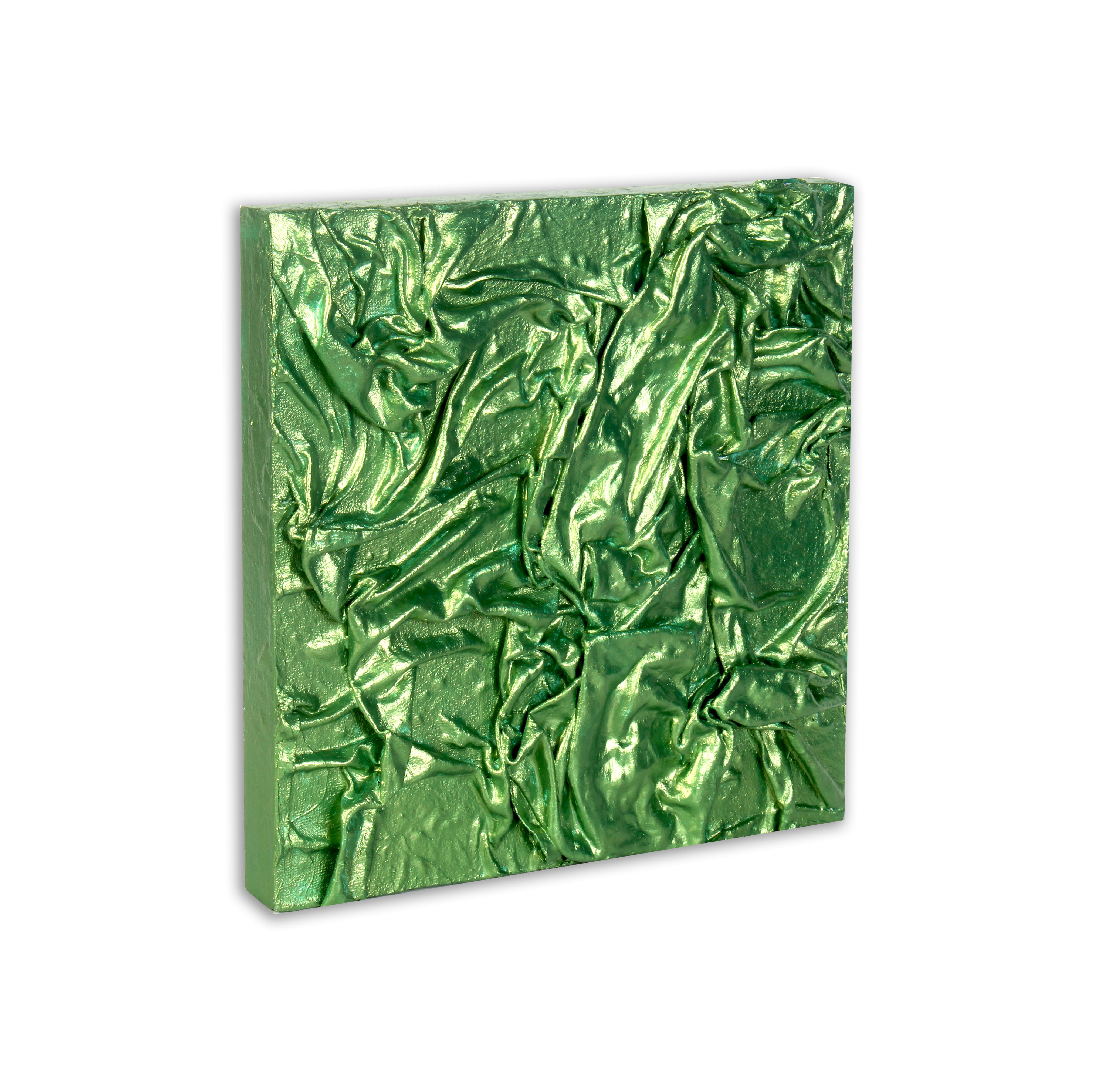 Wall Decor Faux Leather Art Green Sheen Approx H12 X L12 X D0.78inch 1pc