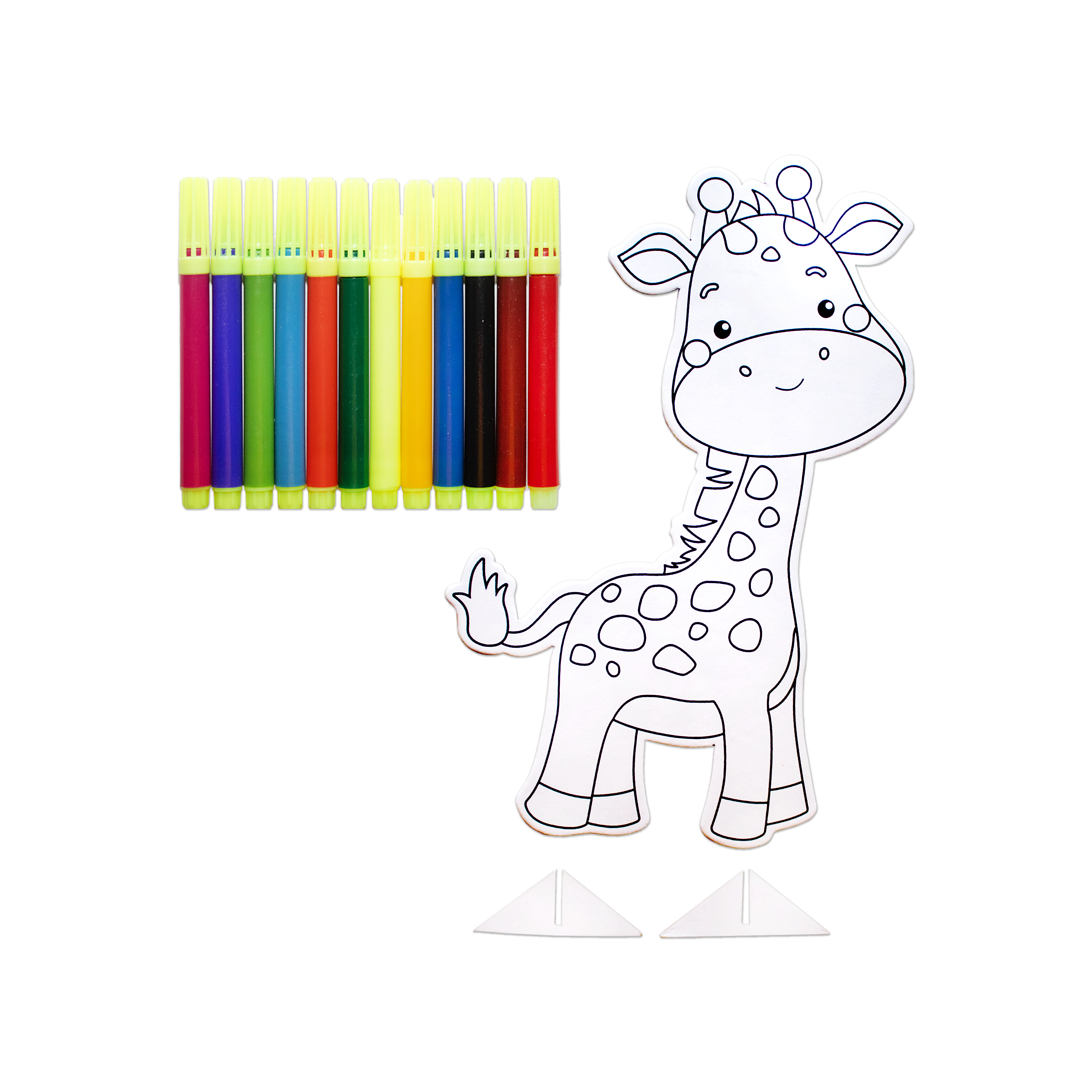 Table Decor Colouring Kit With Sketch Pen Giraffe Approx L8 X W5inch 2mm Thick