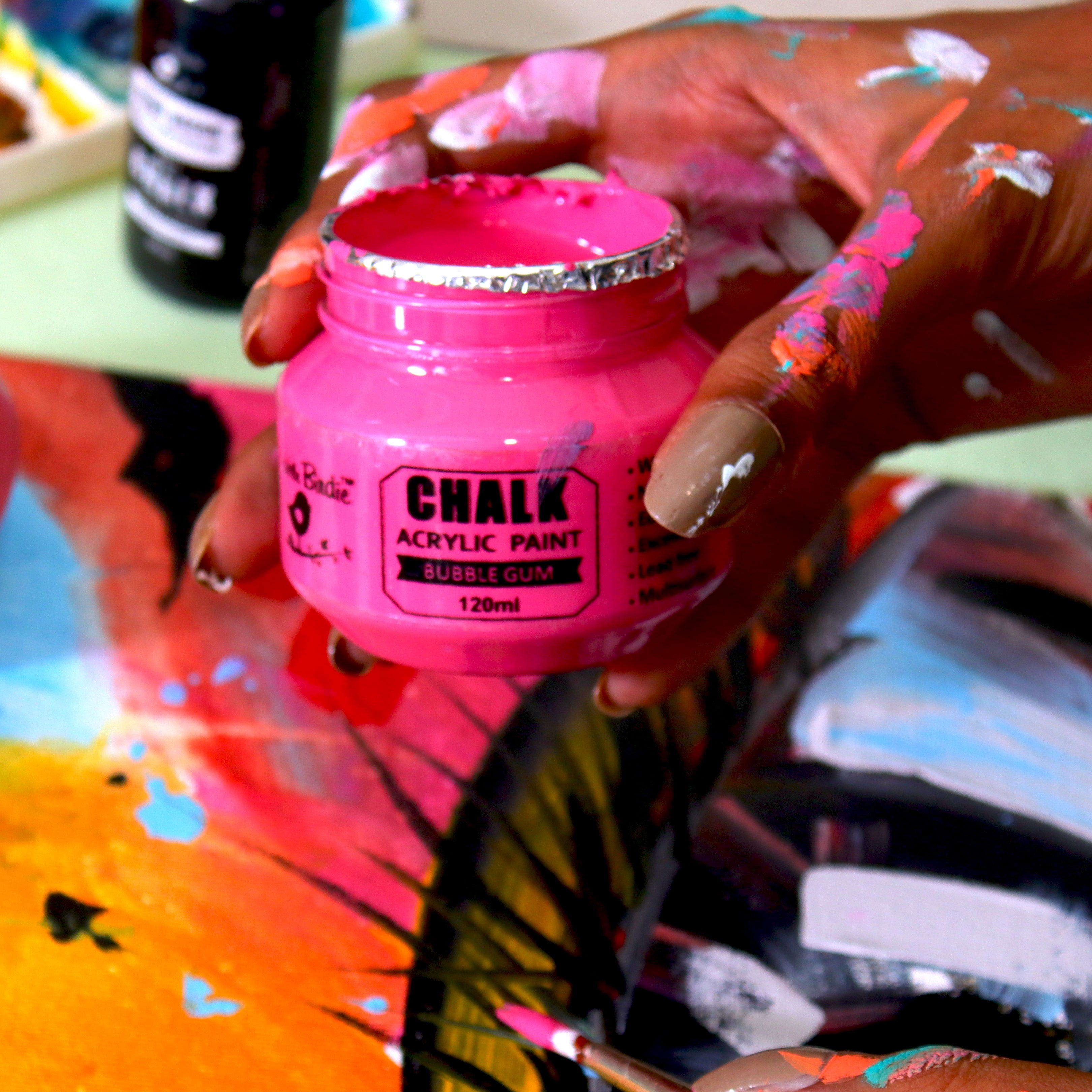 Home Decor Chalk Paint Bubble Gum 50ml Bottle