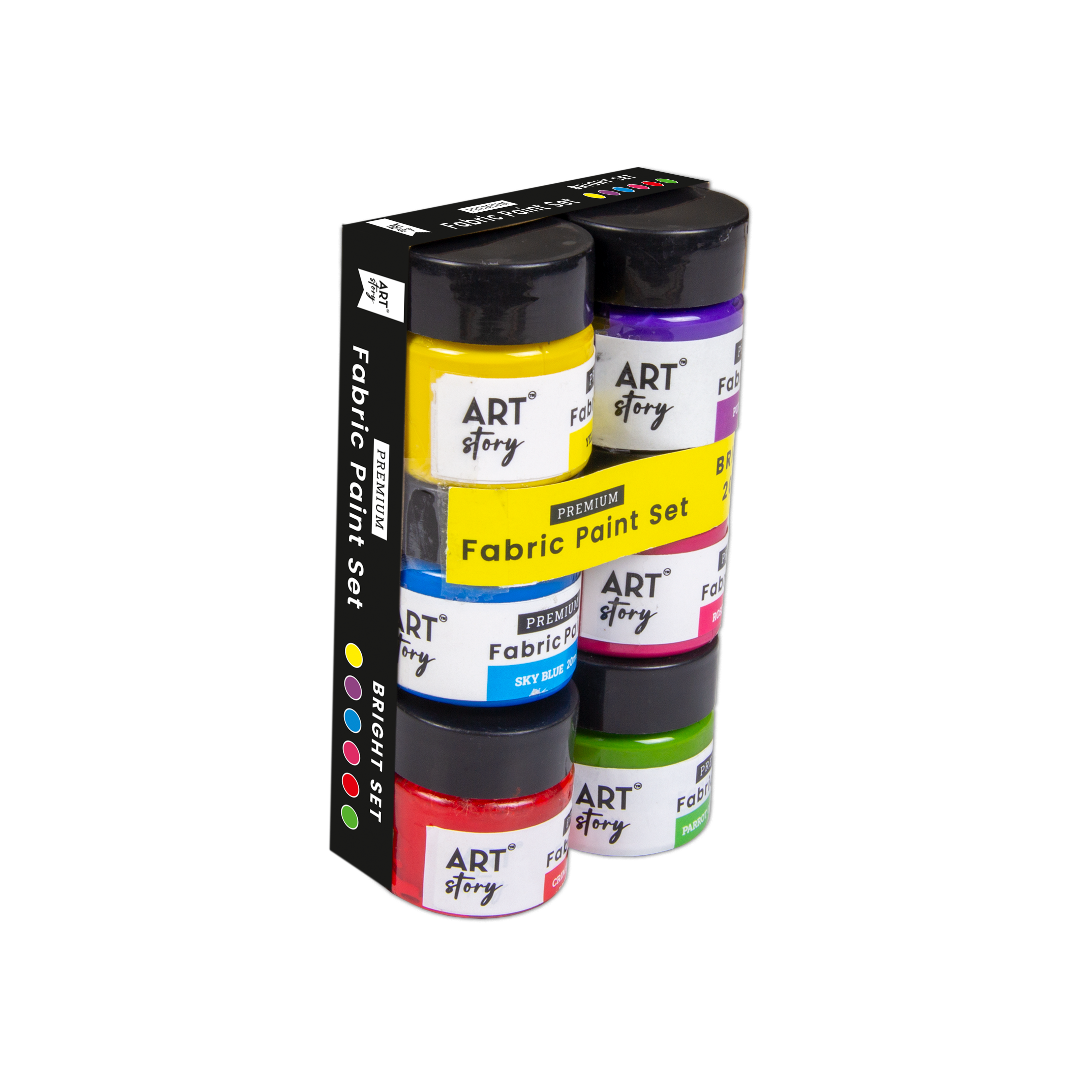Premium Fabric Paint Set Bright 6 colours X 20ml each