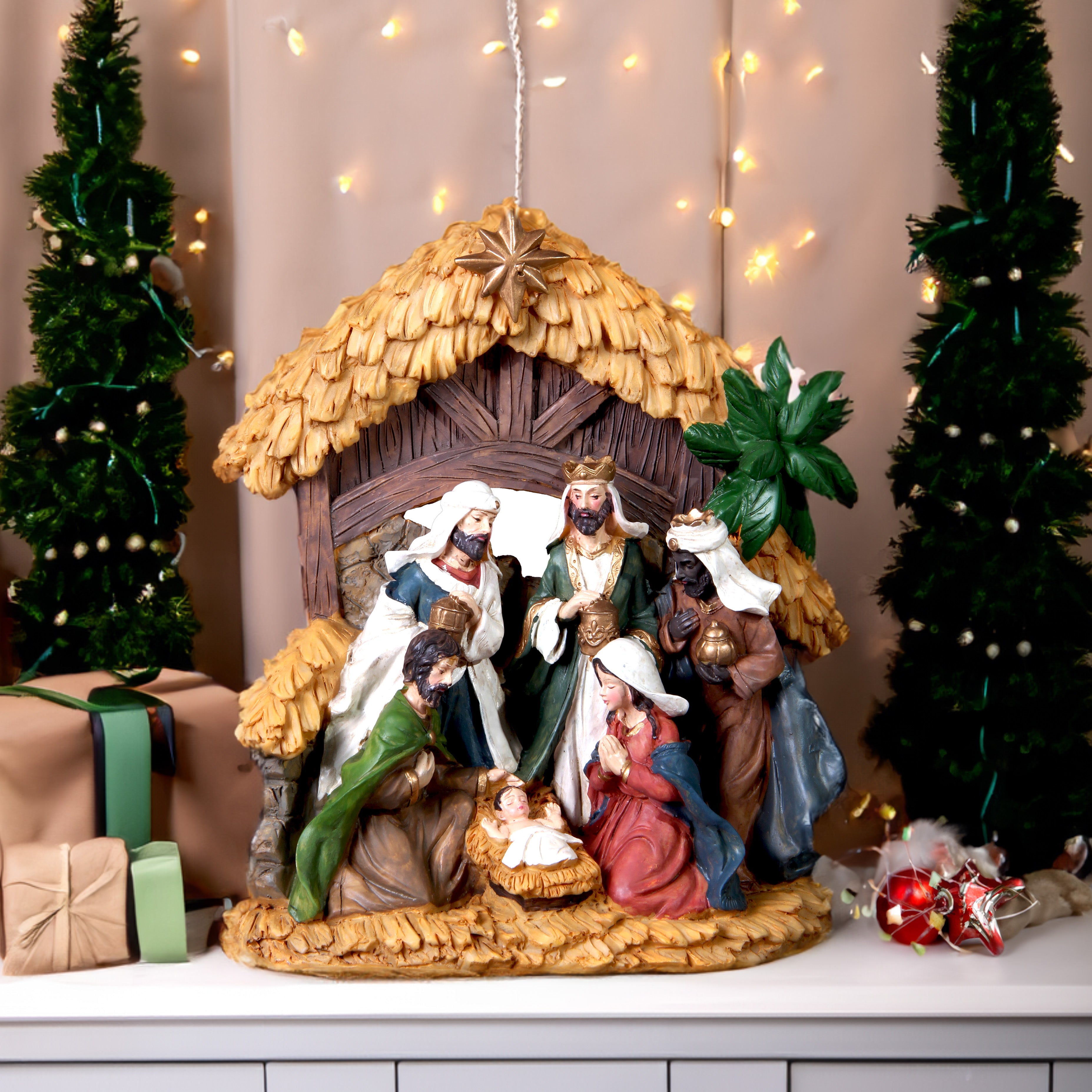 Resin Nativity Crib 1Pc