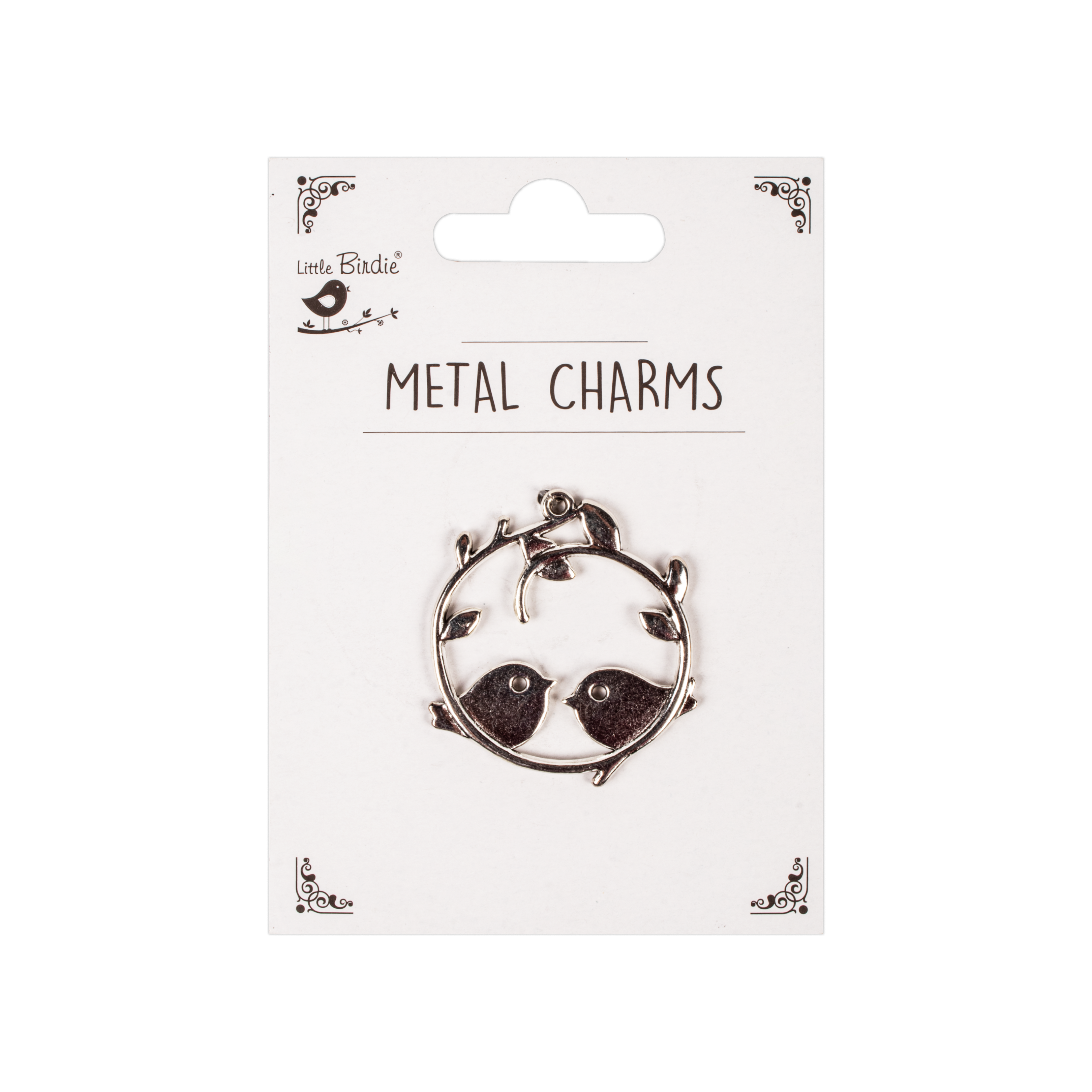 Metal Charms Birdie Love 1Pc
