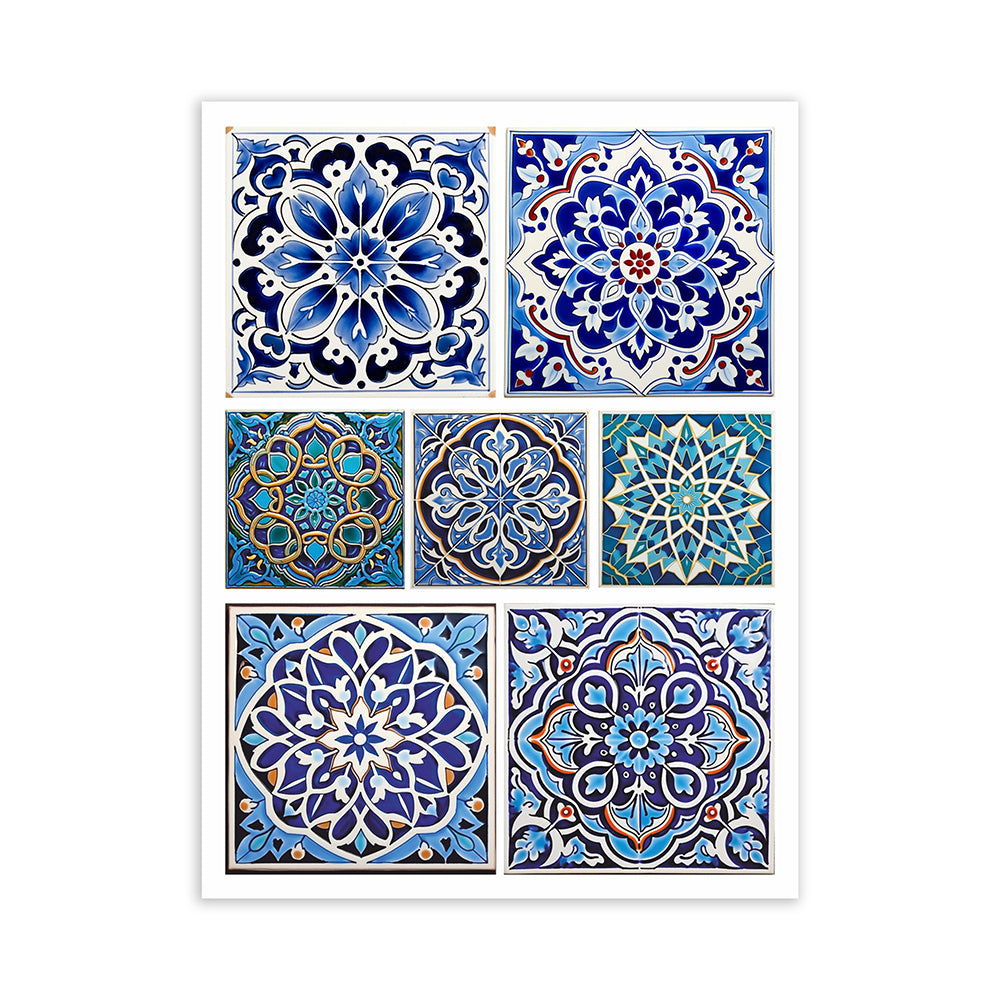Deco Transfer Sheet Moroccan Tiles 7.5 X 9.5inch 1pc
