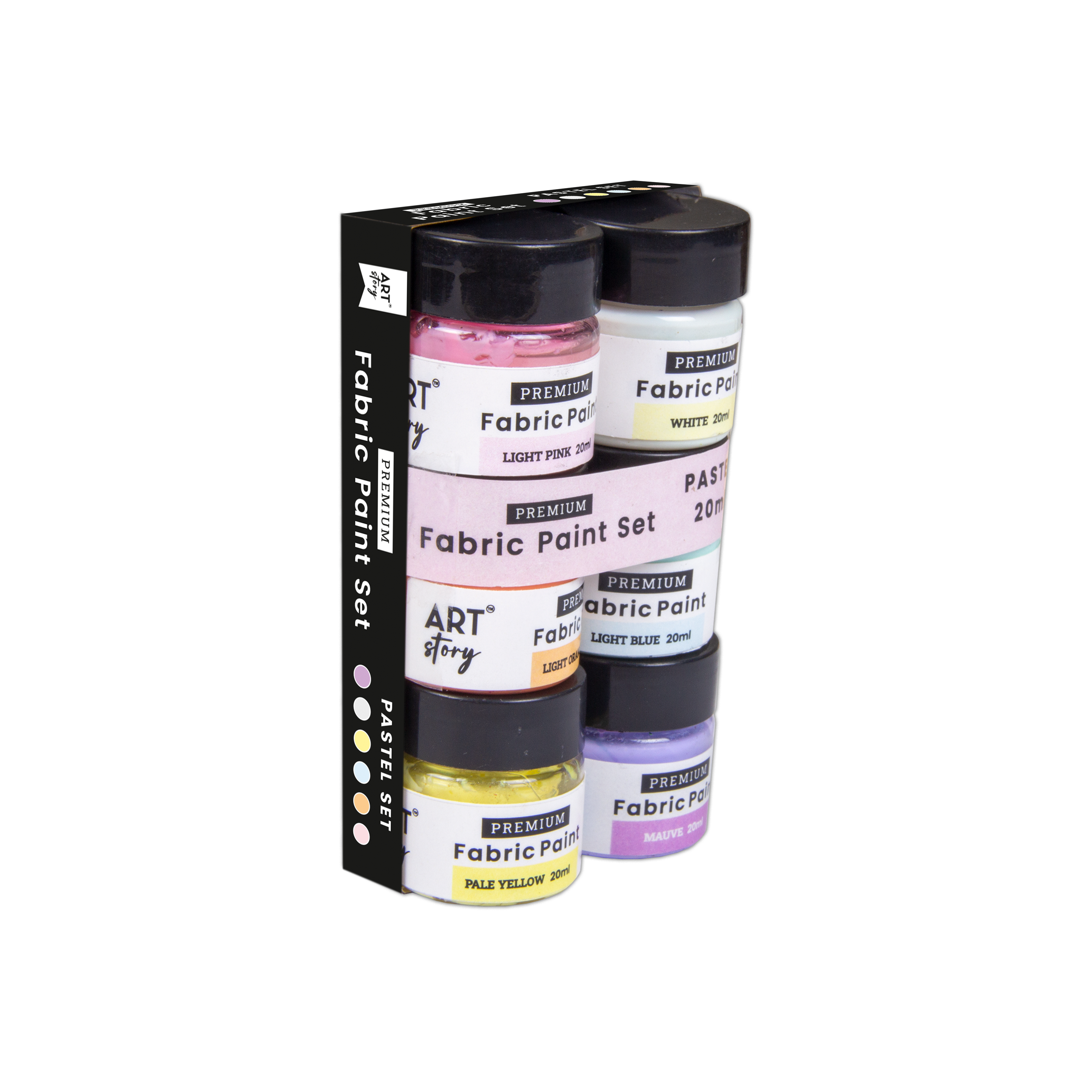 Premium Fabric Paint Set Pastel 6 colours X 20ml each