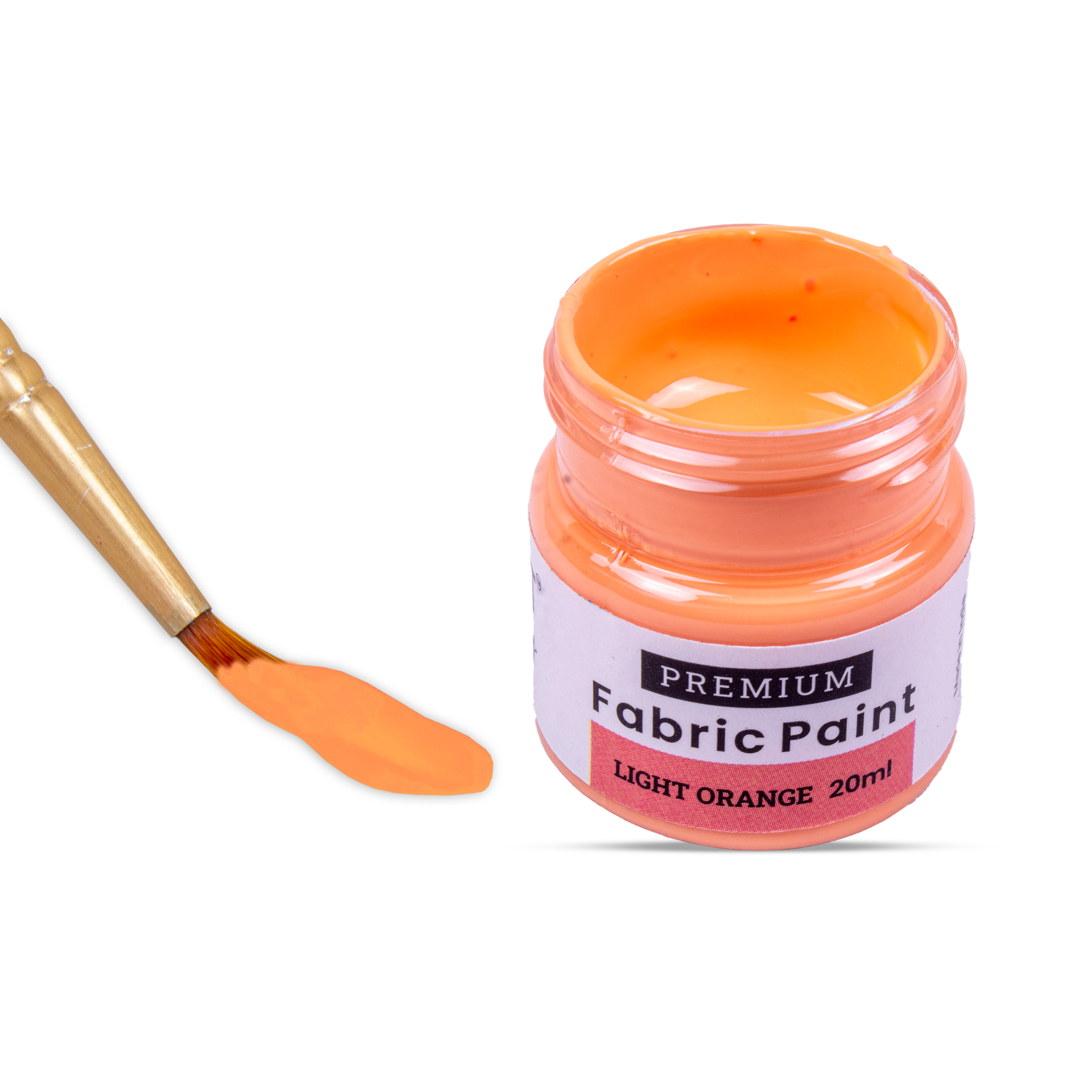 Premium Fabric Paint Light Orange 20ml Bottle