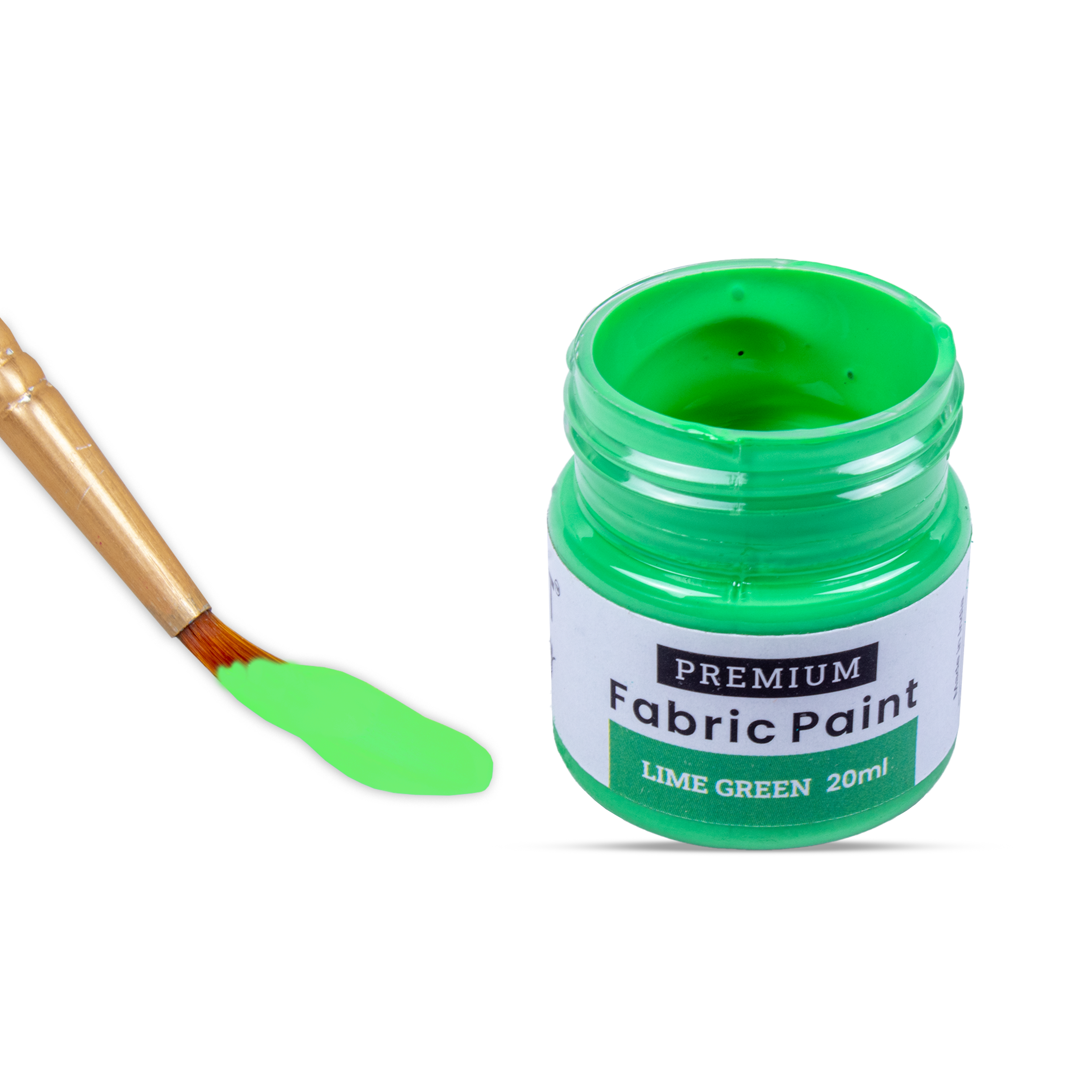 Premium Fabric Paint Lime Green 20ml Bottle