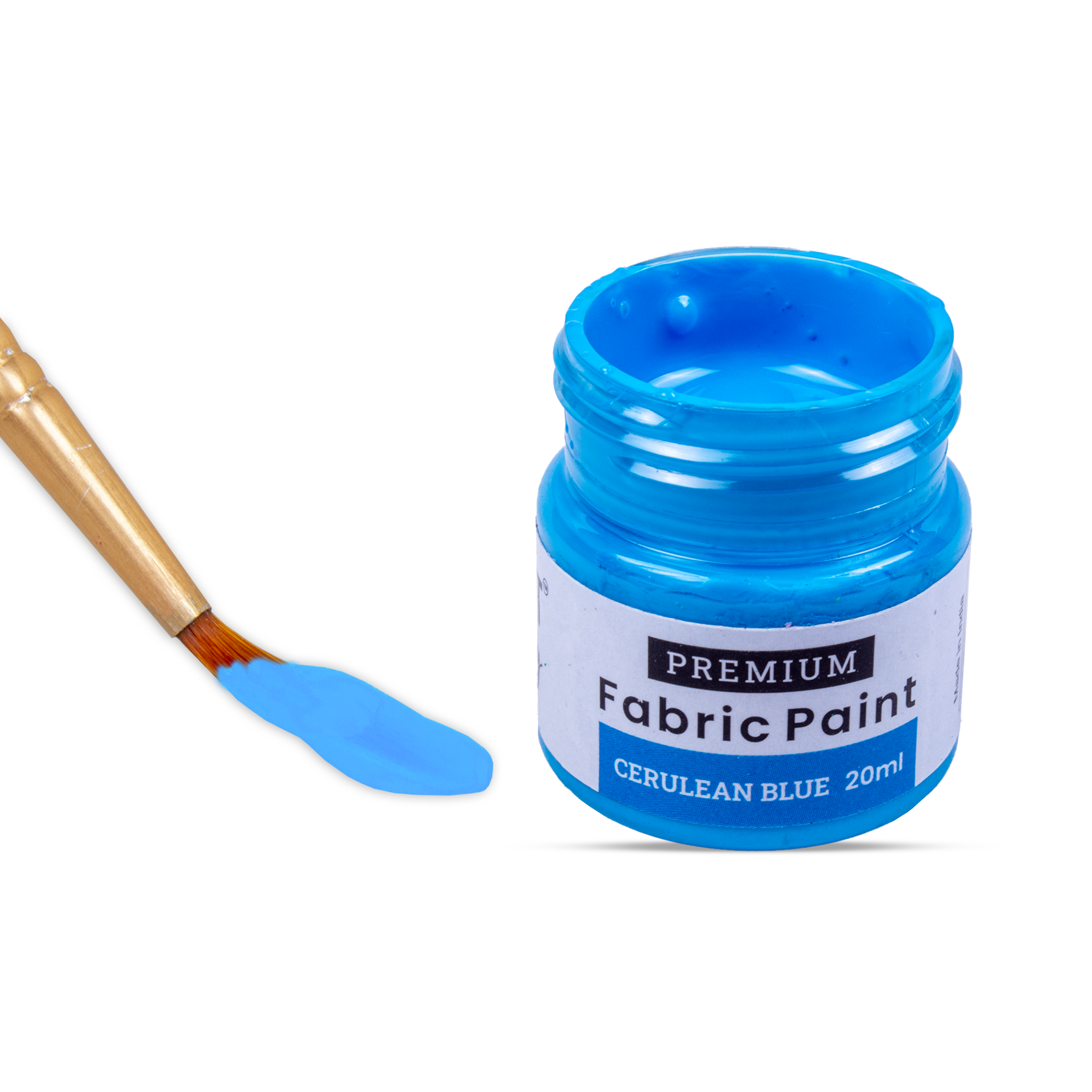 Premium Fabric Paint Cerulean Blue 20ml Bottle