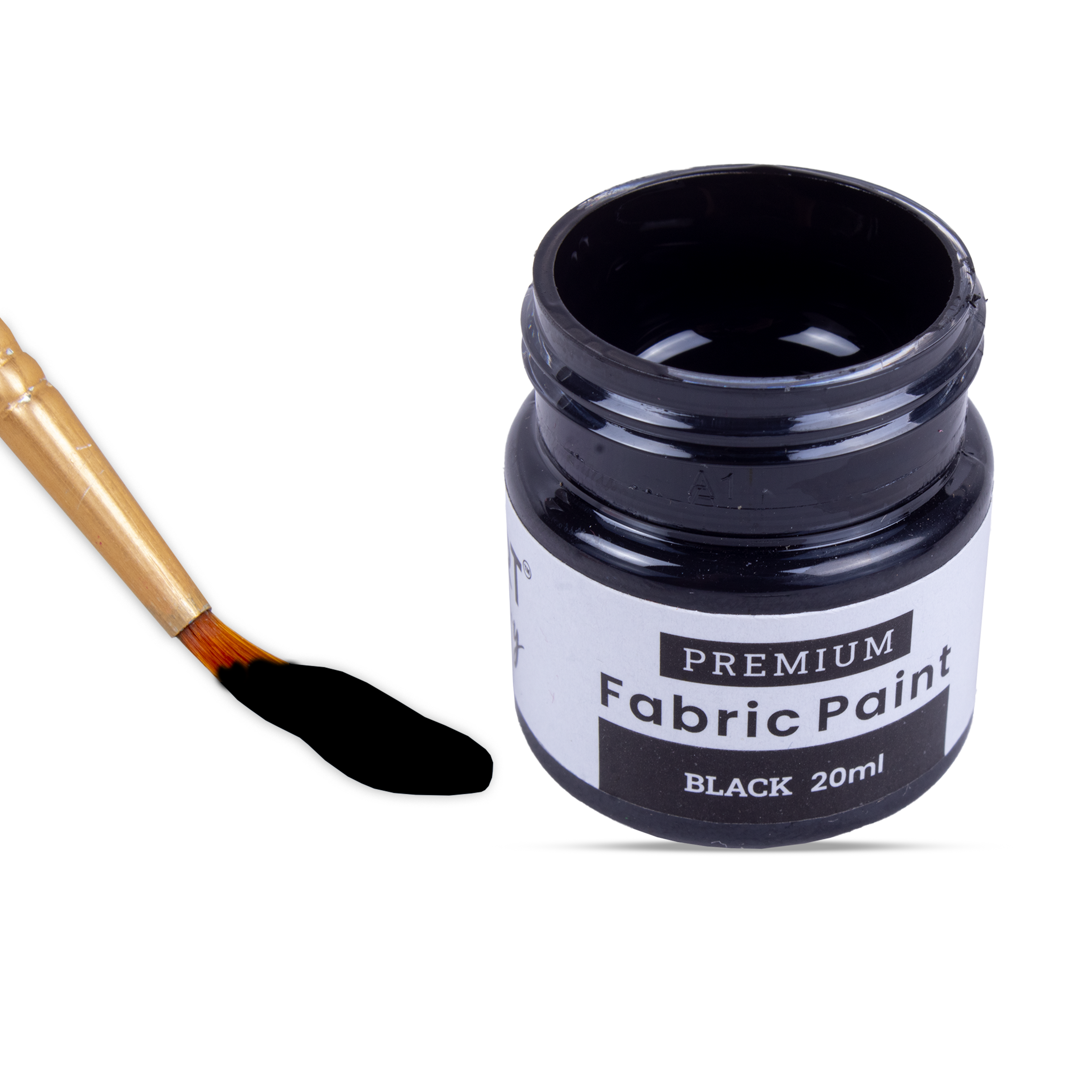 Premium Fabric Paint Black 20ml Bottle