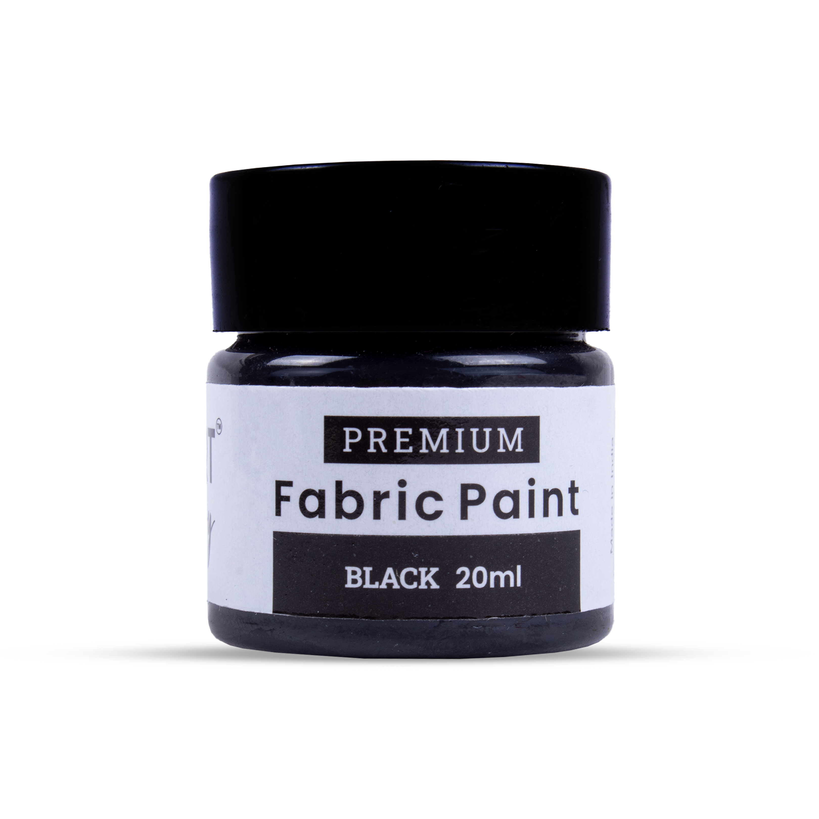 Premium Fabric Paint Black 20ml Bottle