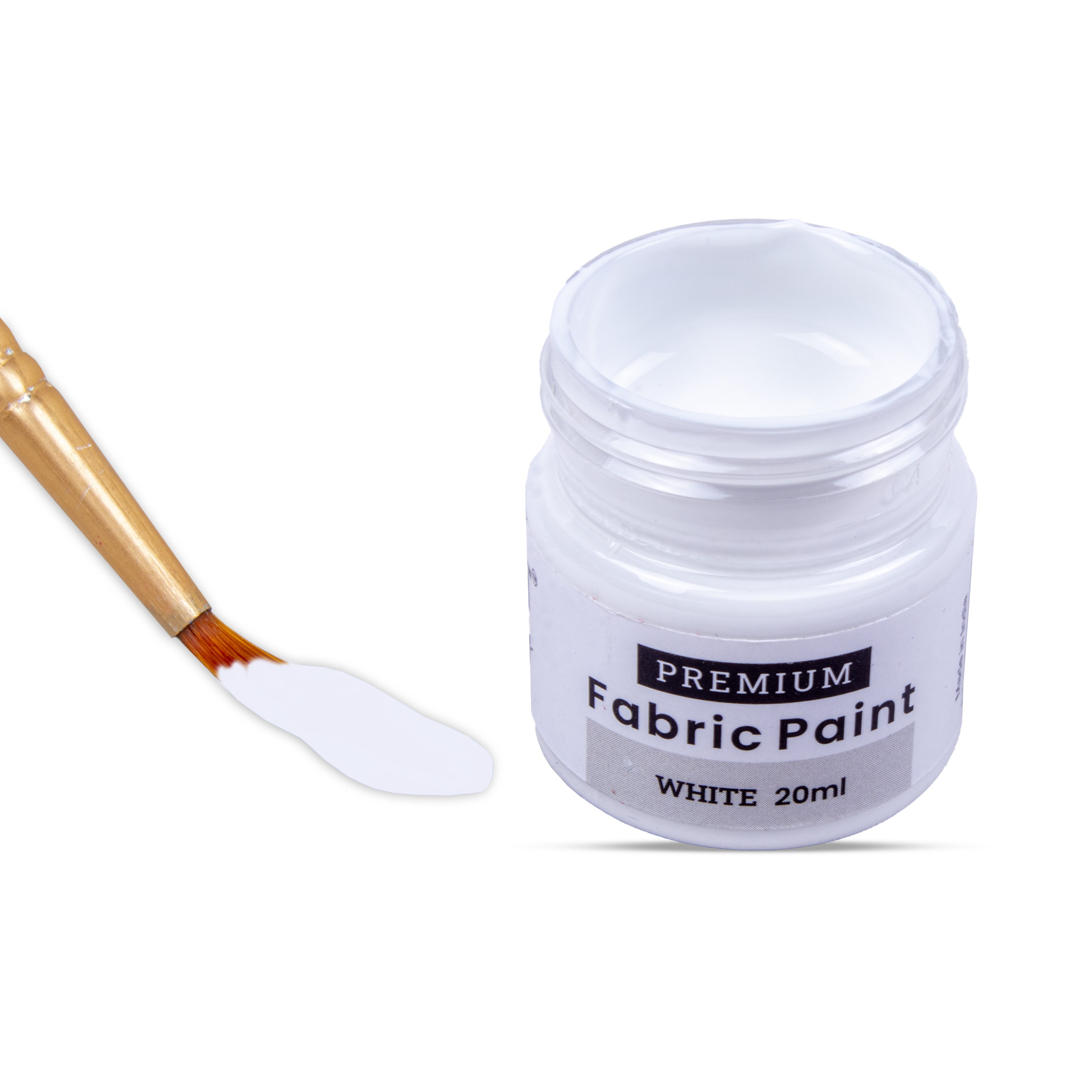 Premium Fabric Paint White 20ml Bottle