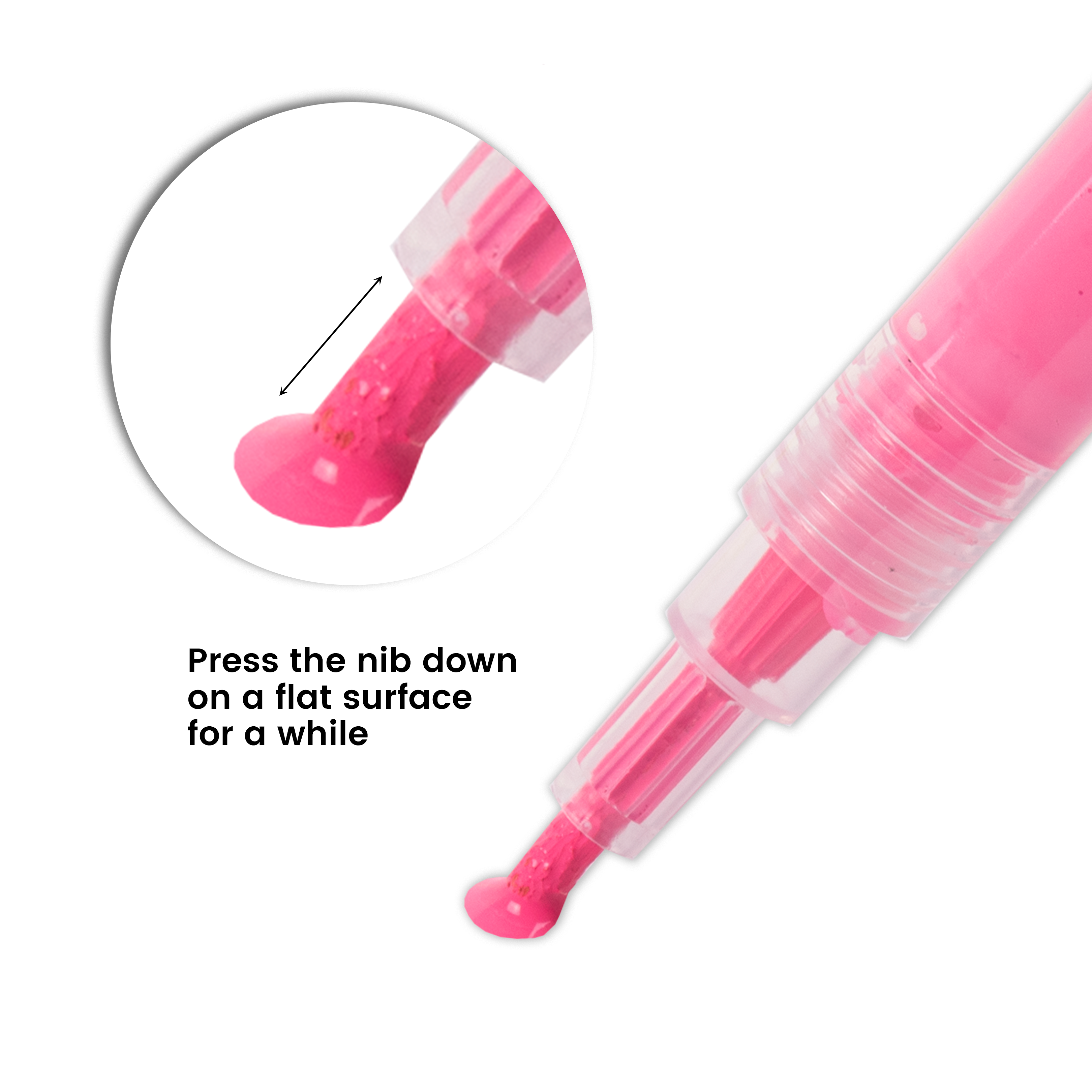 Fluorescent Acrylic Paint Marker Pen Water Based Pink 1mm Tip 1pc