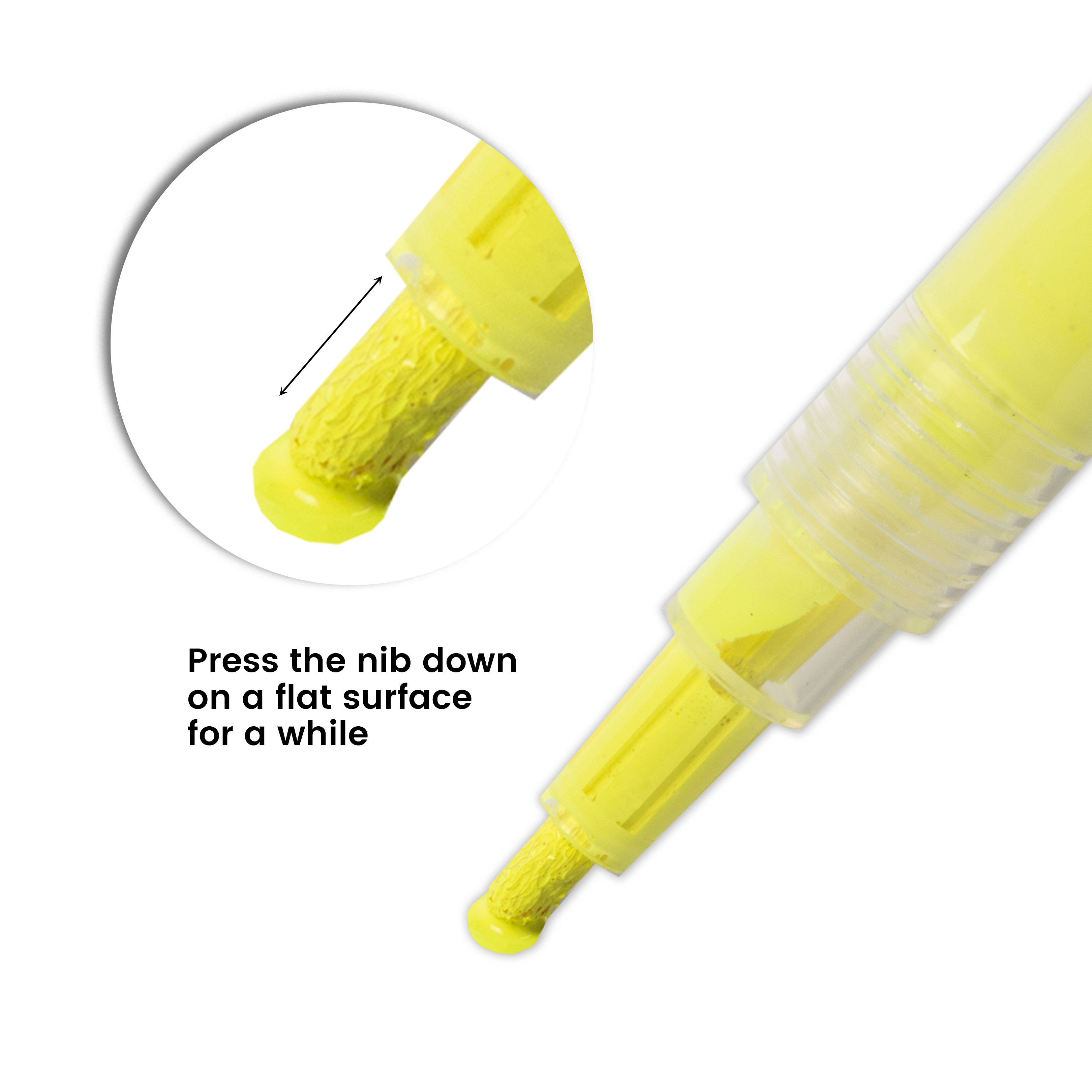 Fluorescent Acrylic Paint Marker Pen Water Based Yellow 1mm Tip 1pc
