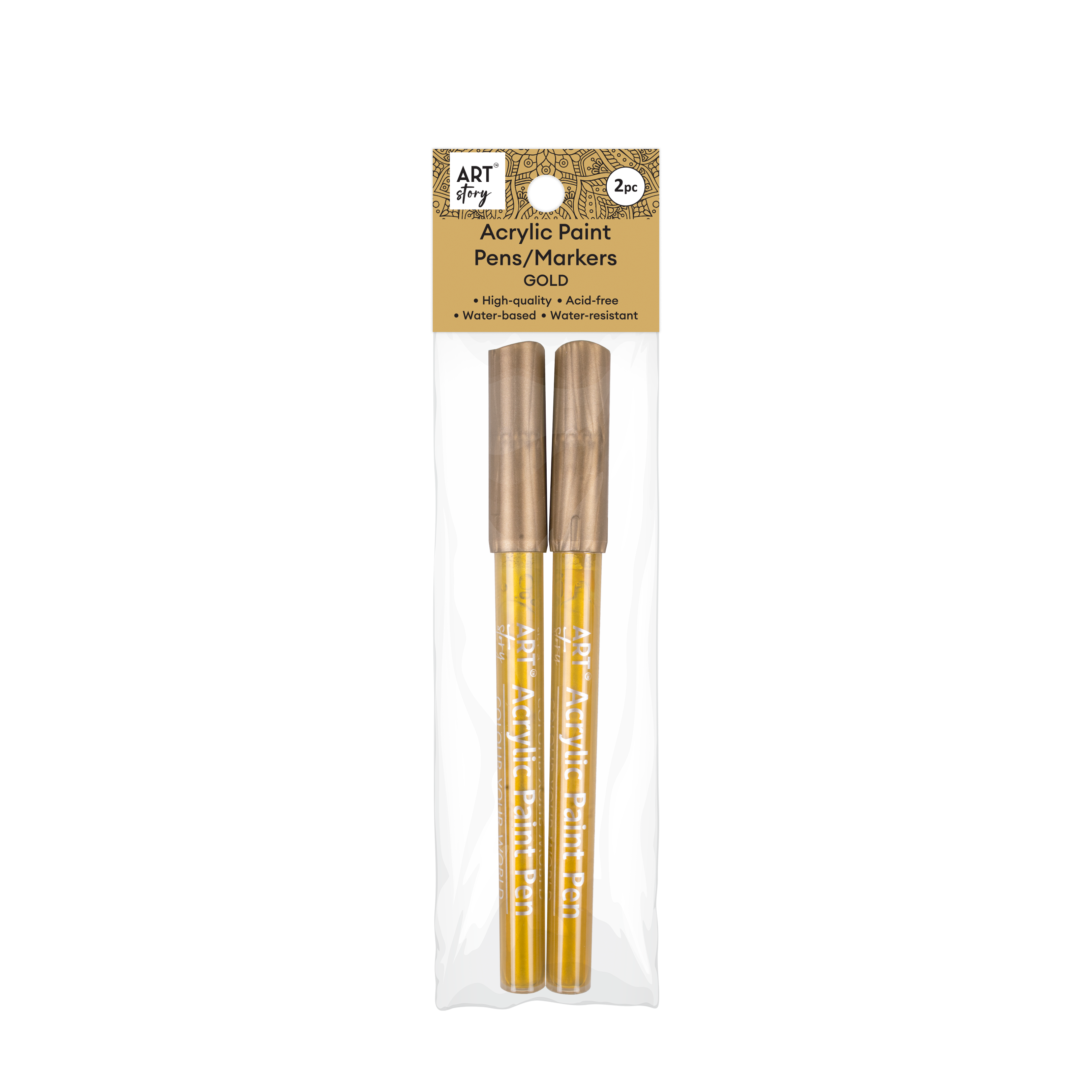 Acrylic Paint Marker Pen Water Based Gold 1mm Tip Pack Of 2pc