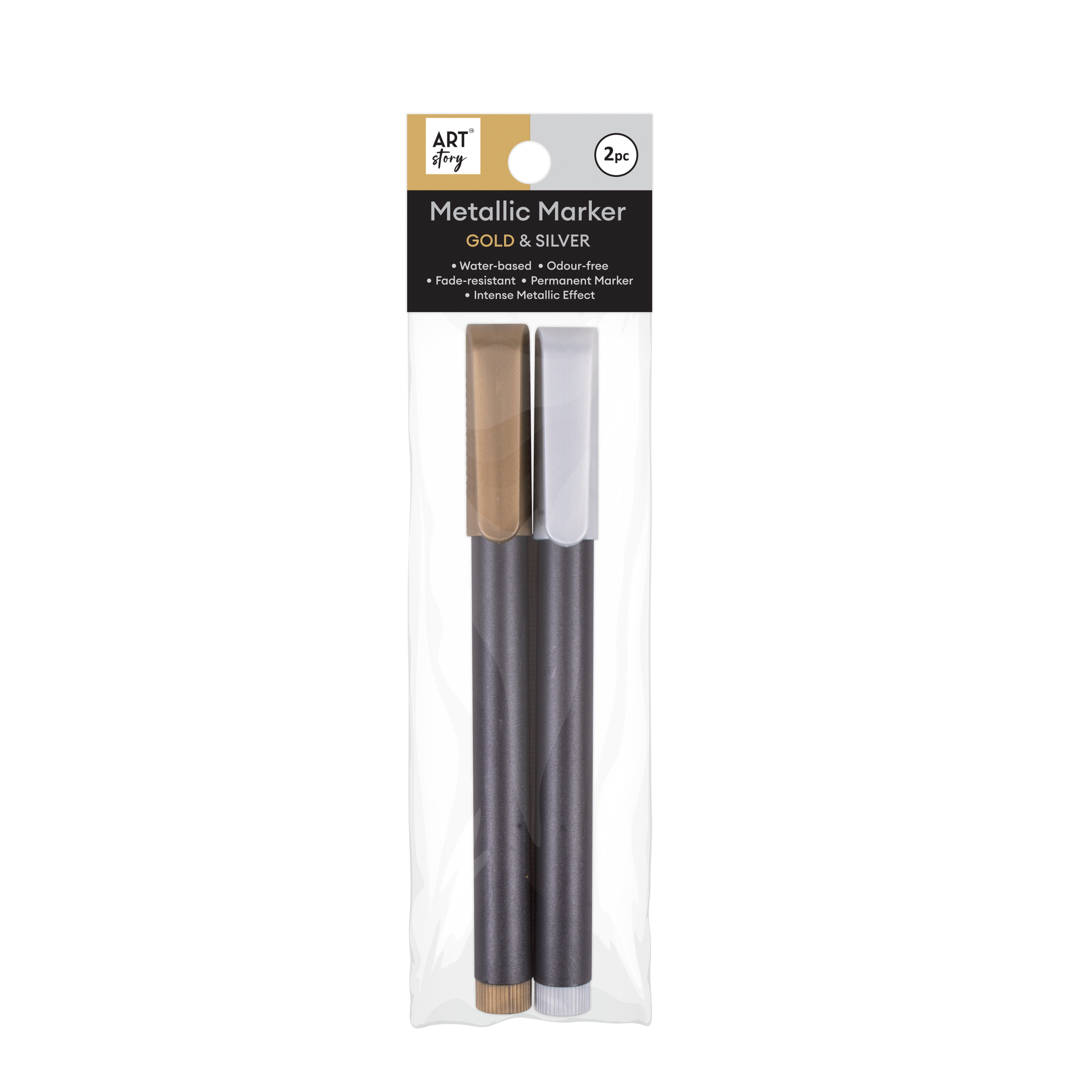 Metallic Marker Pen Water Based Silver and Gold Pack Of 2pc