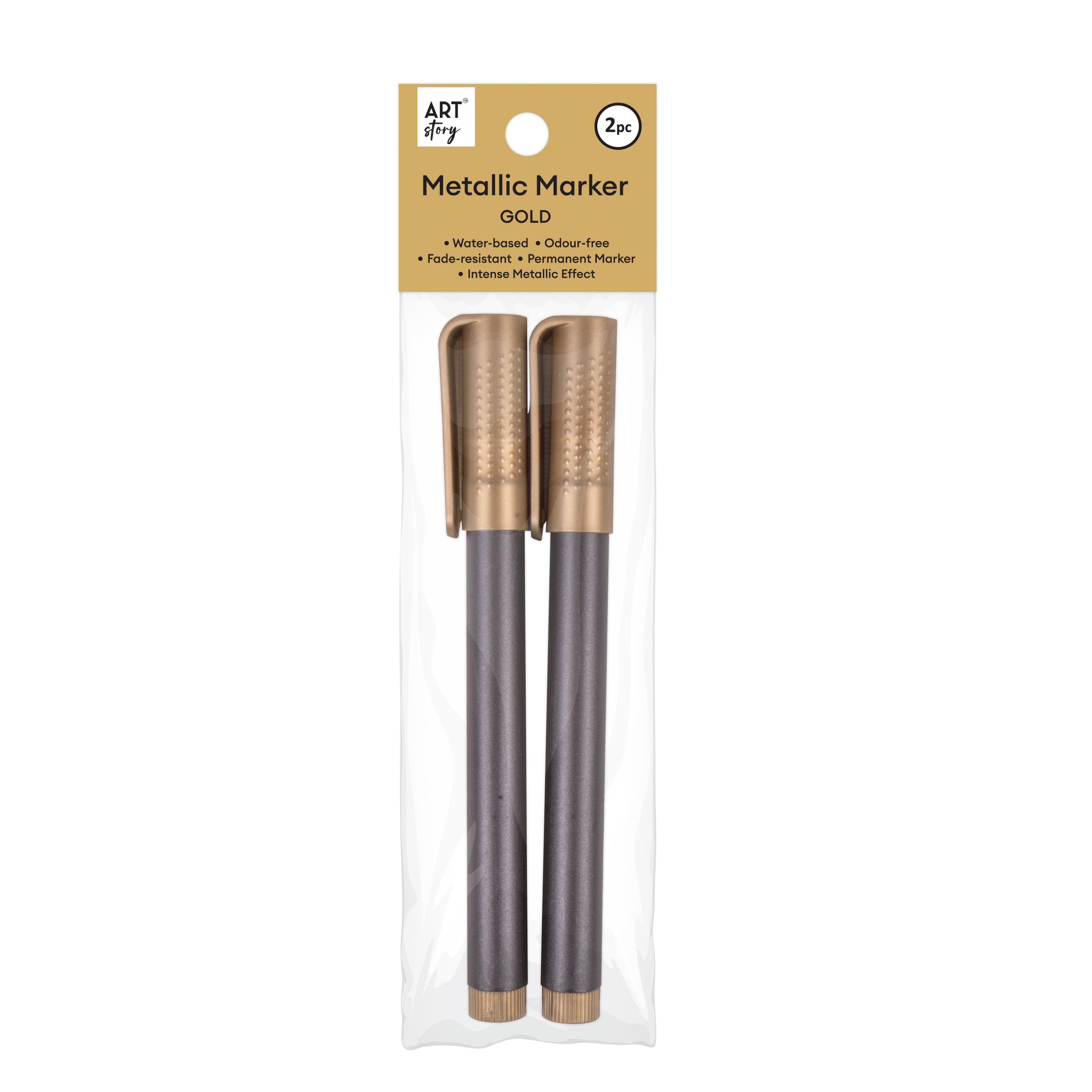 Metallic Marker Pen Water Based Gold Pack Of 2pc
