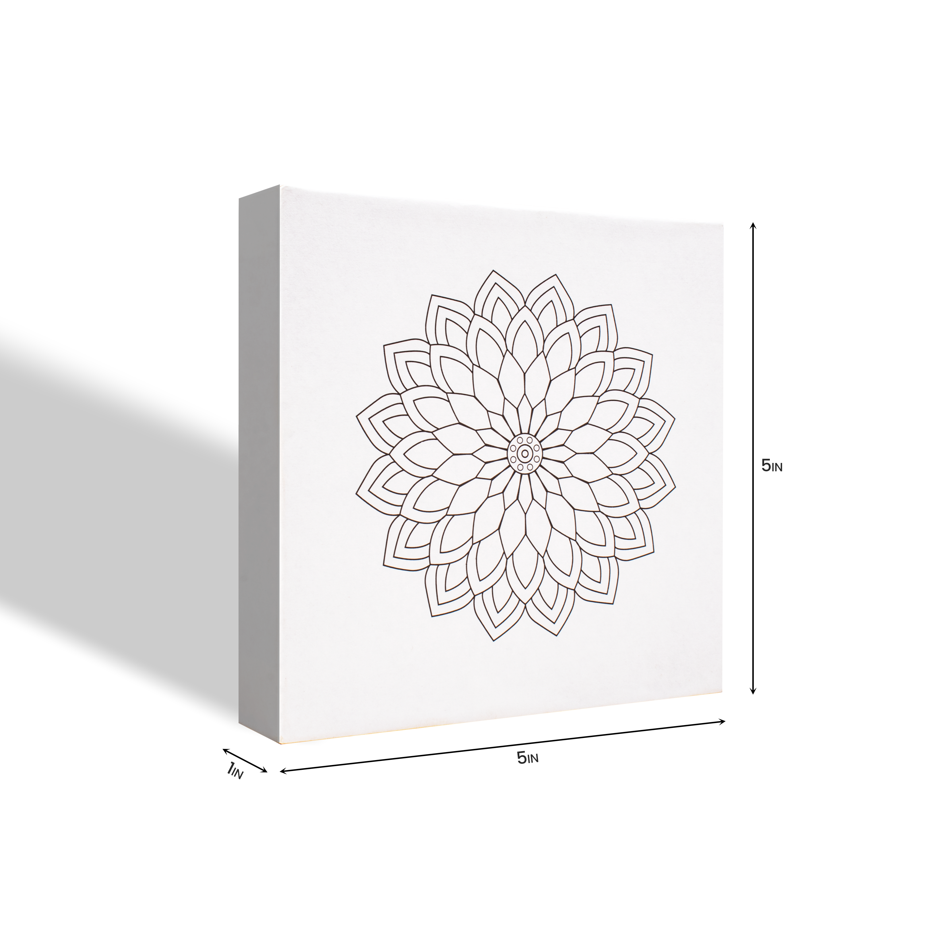 Paintable Pre-Printed Panel Daisy Mandala L5 XW5 X H1inch 1pc