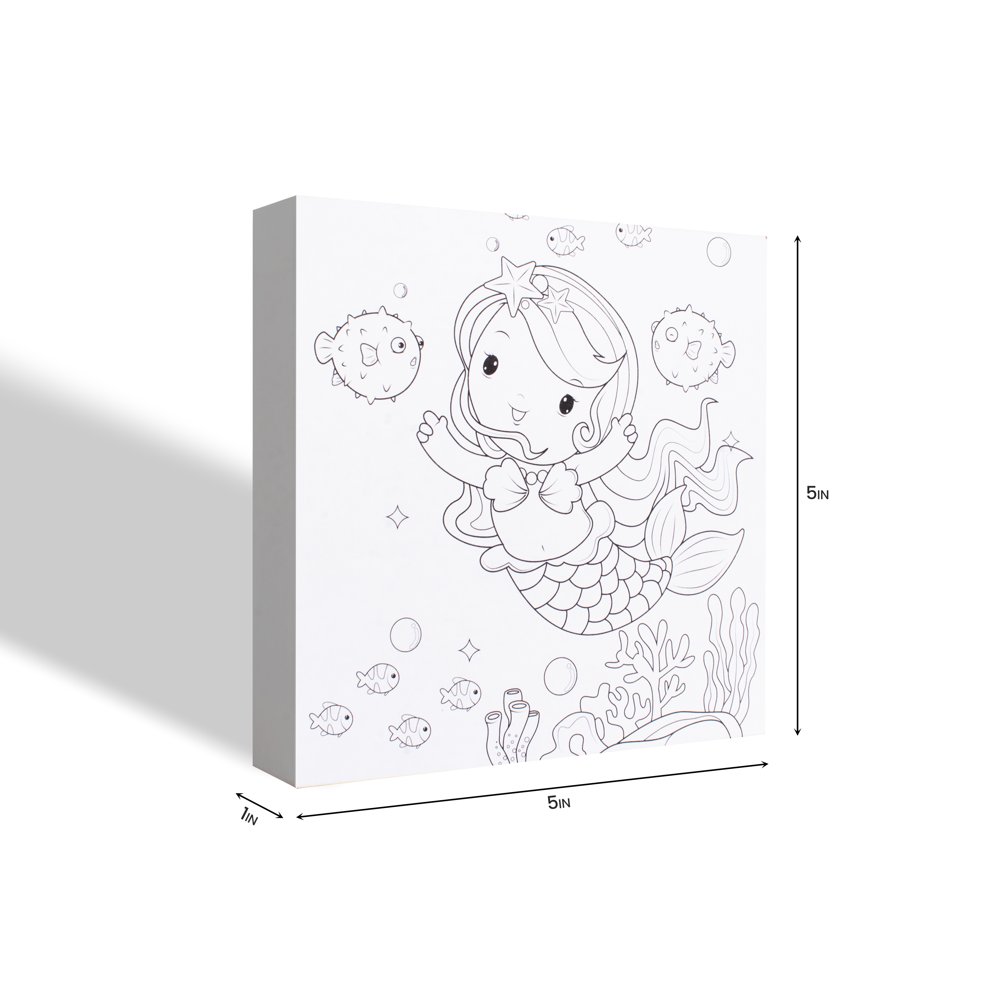 Paintable Pre-Printed Panel Friendly Mermaid L5 XW5 X H1inch 1pc