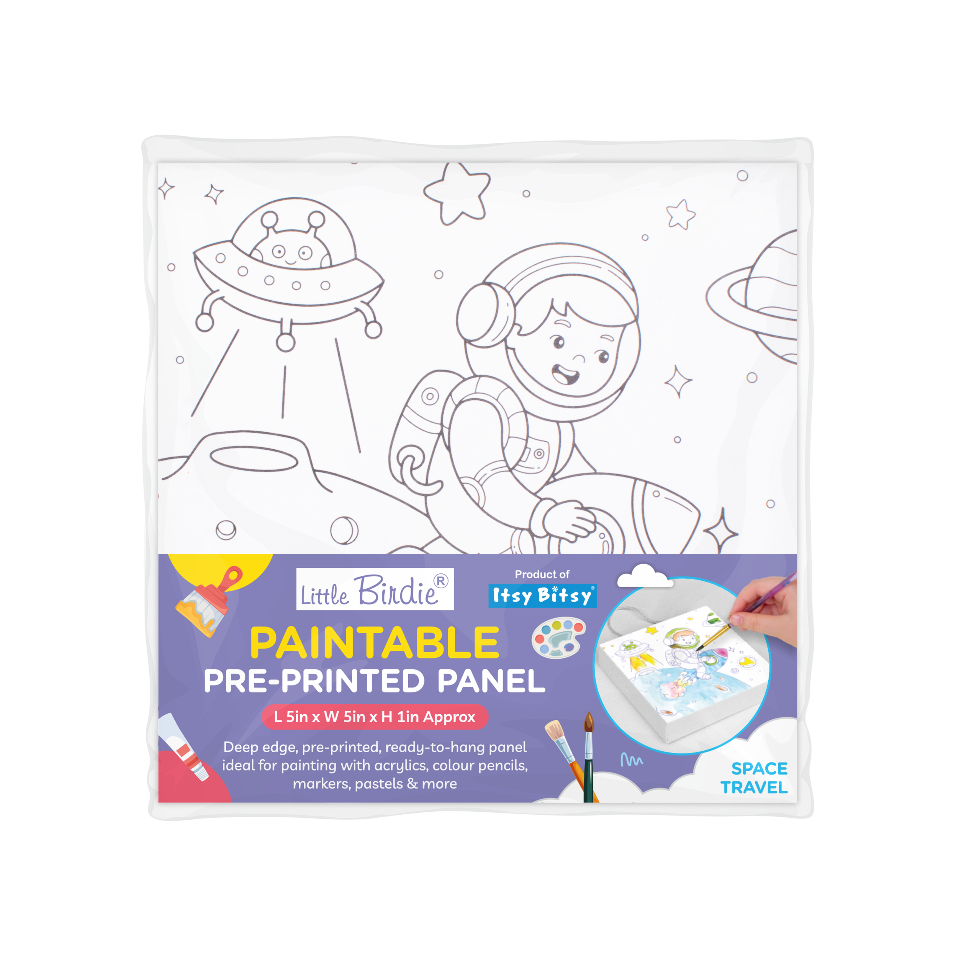 Paintable Pre-Printed Panel Space Travel L5 XW5 X H1inch 1pc