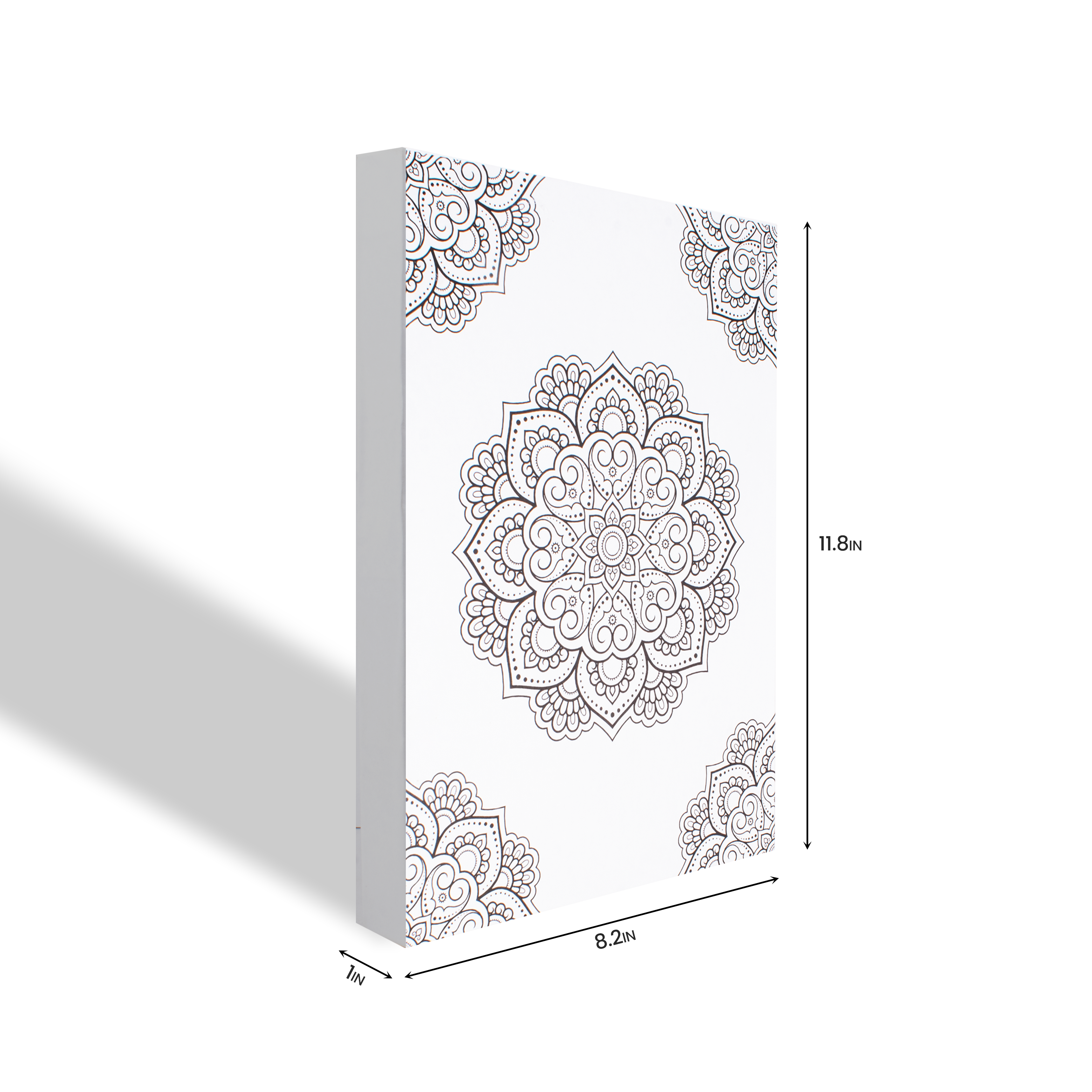 Paintable Pre-Printed Panel Mandala Elegance Approx L12 XW8.5 X H1inch 1pc