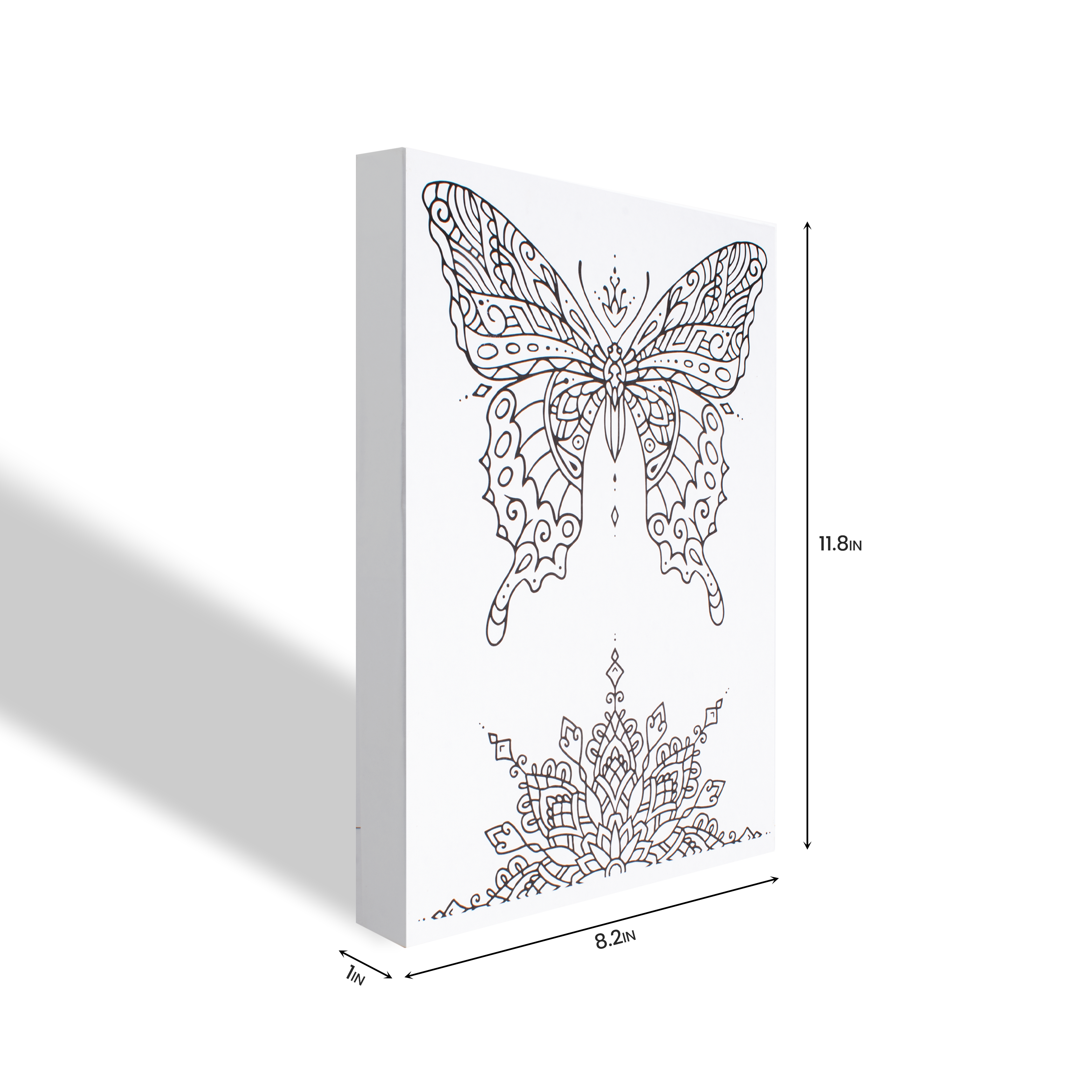 Paintable Pre-Printed Panel Ornate Butterfly Approx L12 XW8.5 X H1inch 1pc