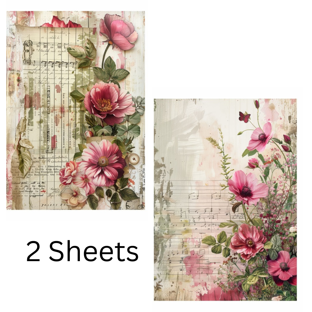Filament Decoupage Melody Meadow 2Designs 60GSM A4 2Sheets