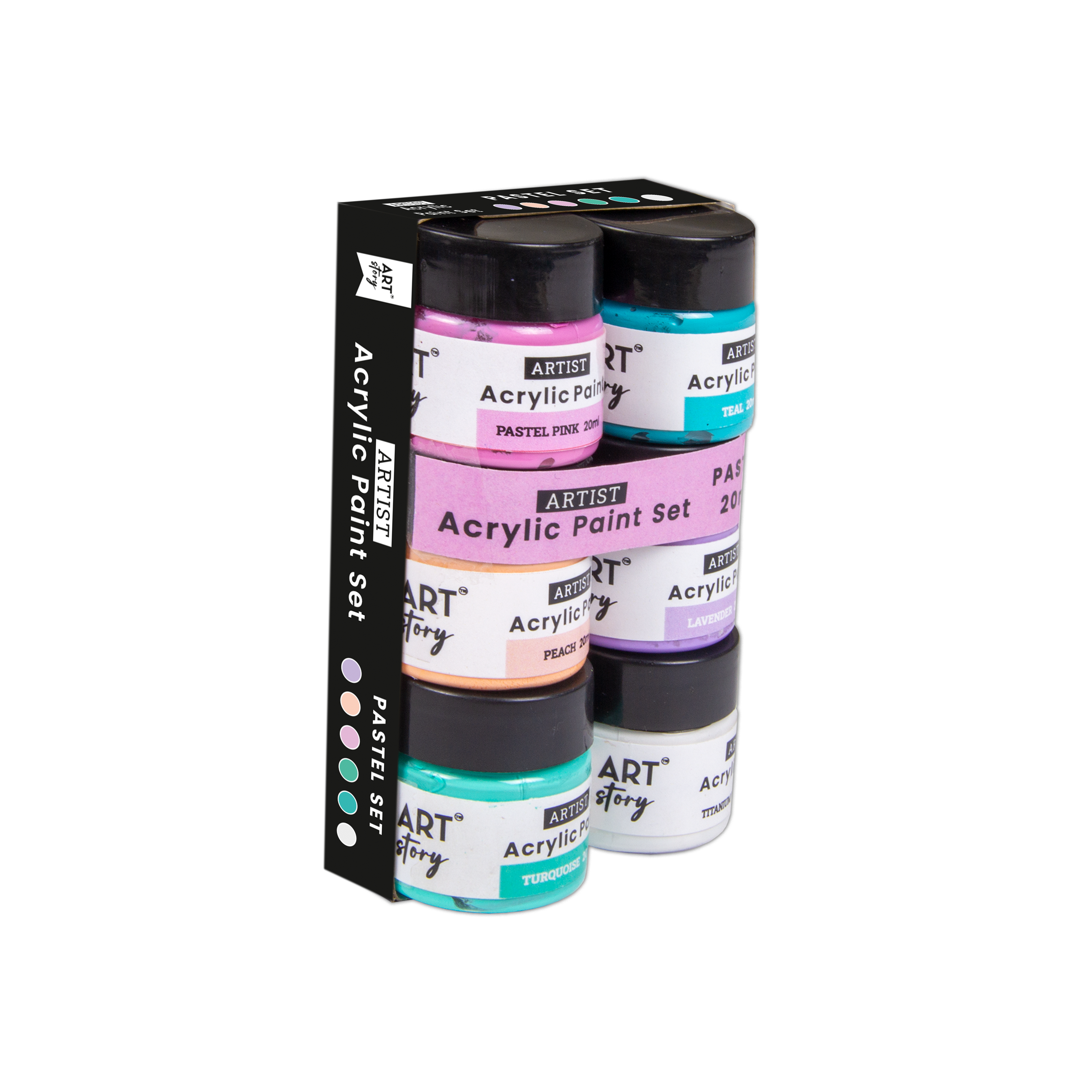Acrylic Colour Set Pastel Palette 6 Colors X 20ml each