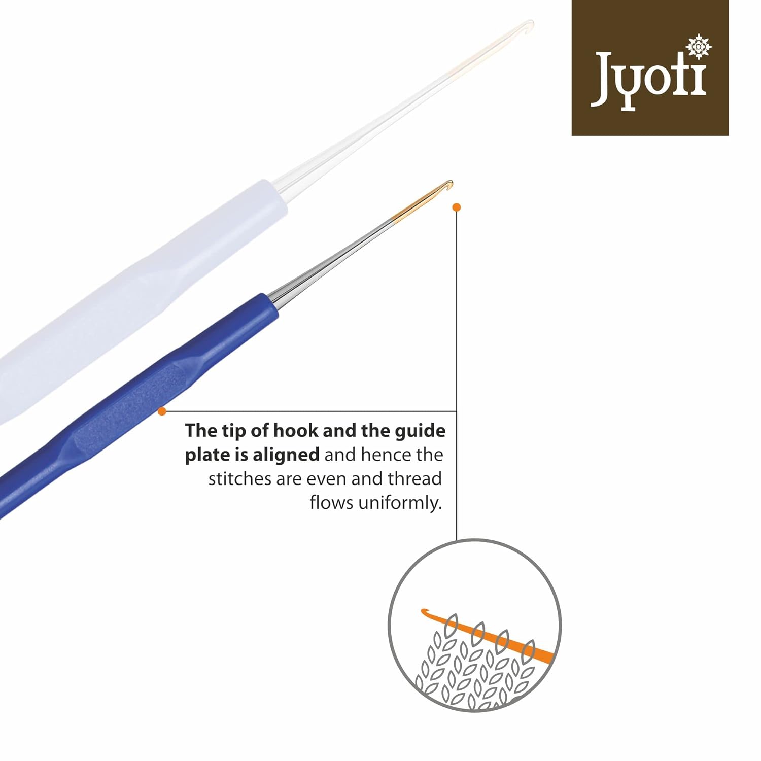 Crochet Hooks Plastic Handle(Gold Point) For Thread No.12 1Pc