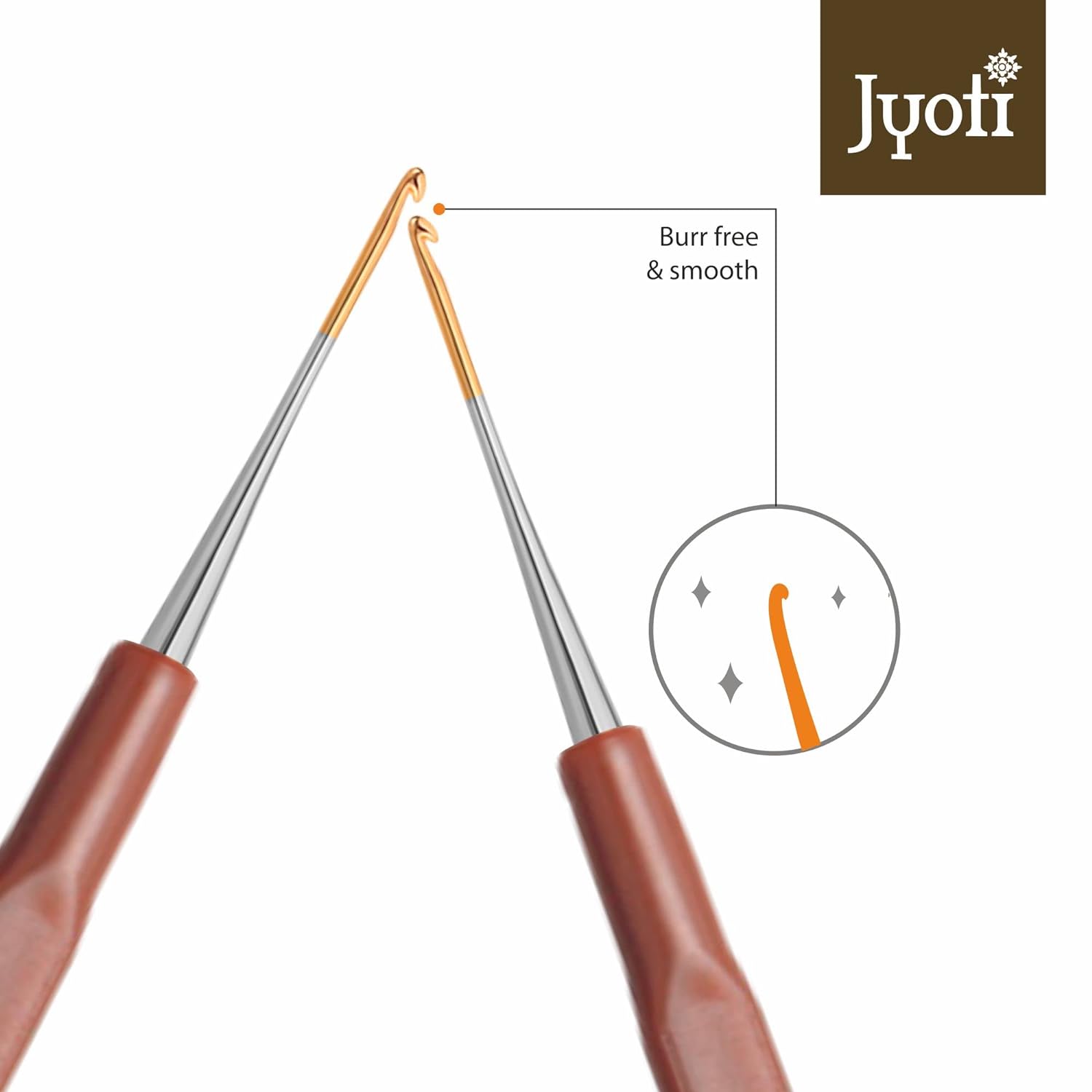 Crochet Hooks Plastic Handle(Gold Point) For Thread No.12 1Pc
