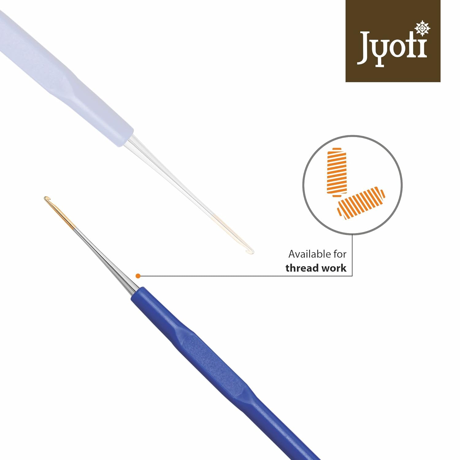 Crochet Hooks Plastic Handle(Gold Point) For Thread No.8 1Pc