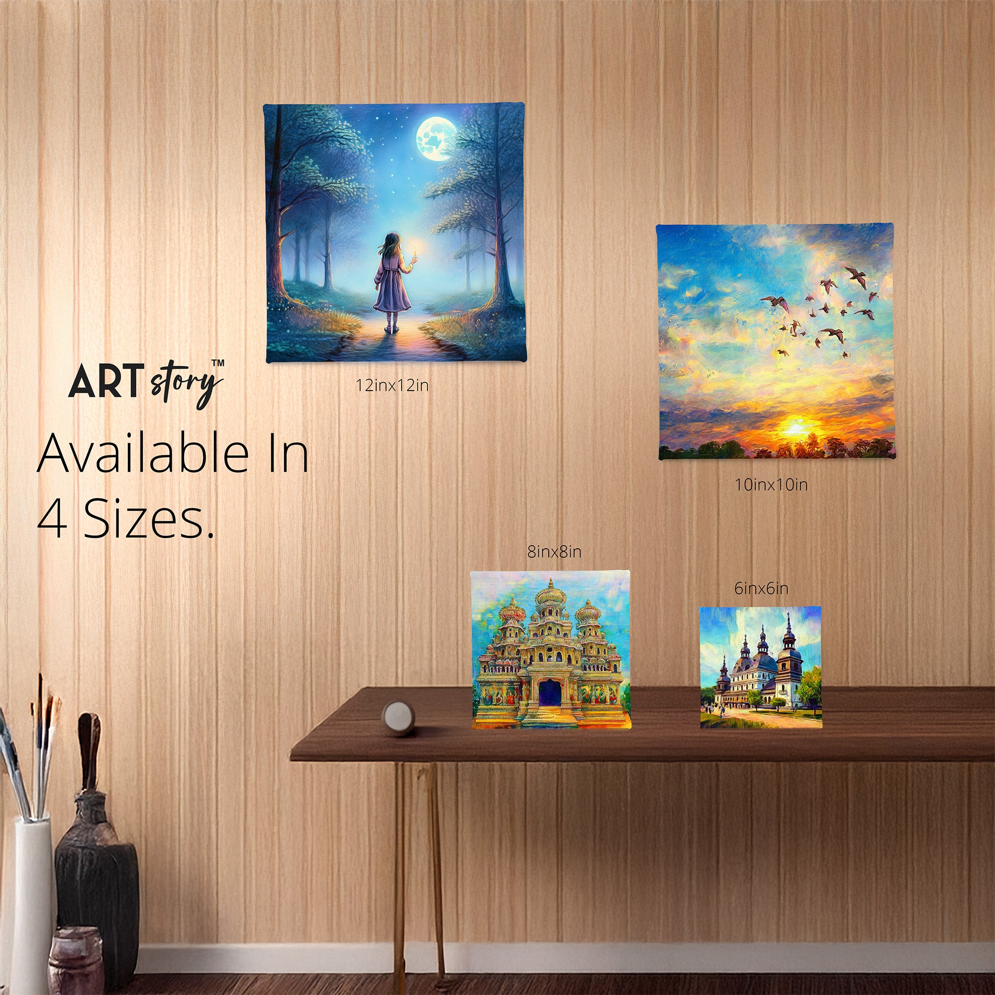 Ready to Display Canvas 8 X 8inch 250gsm MDF 5.5mm Thick