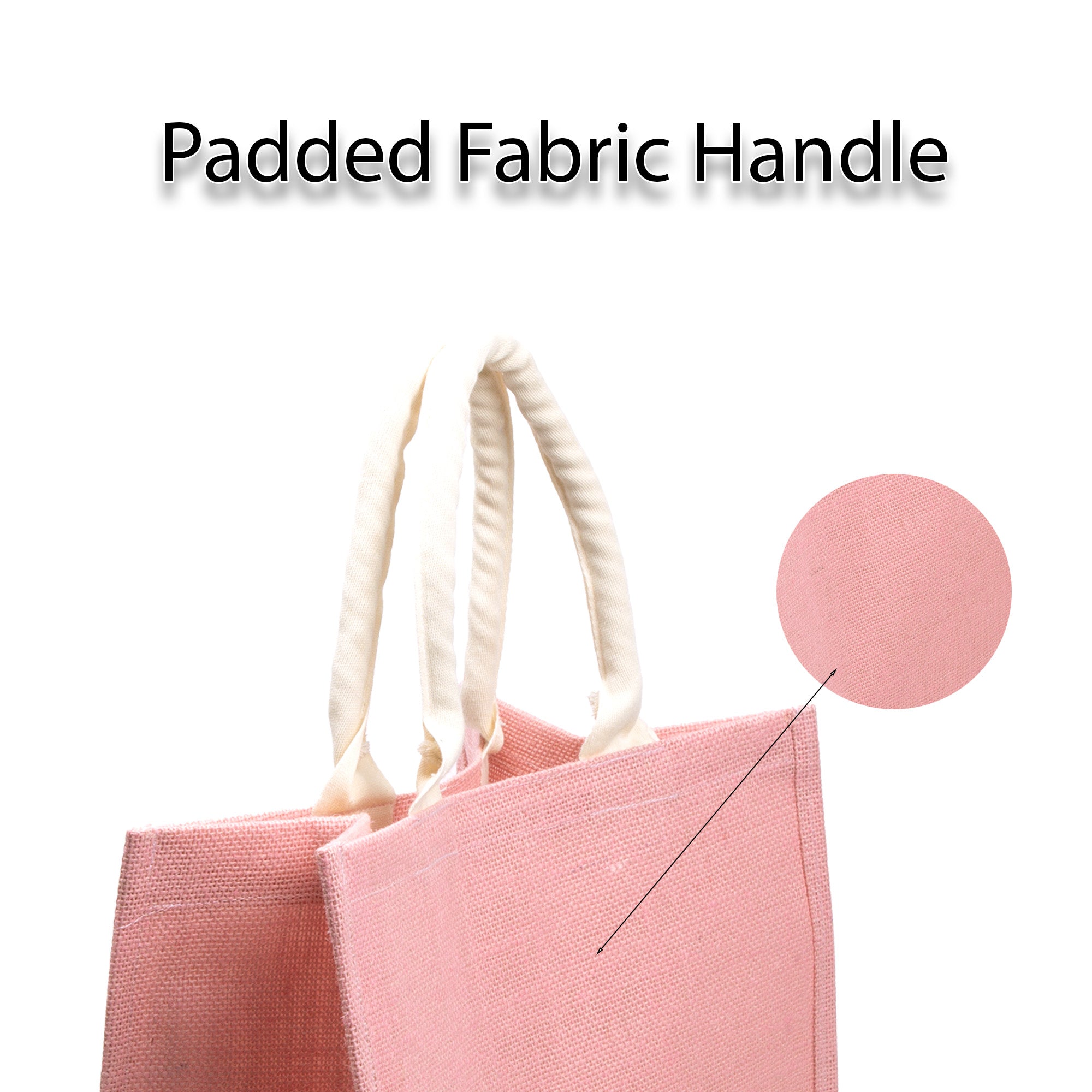 Burlap Bag with Padded Fabric Handle Assorted Colours L11.8 X W12.5 X D7inch 1pc