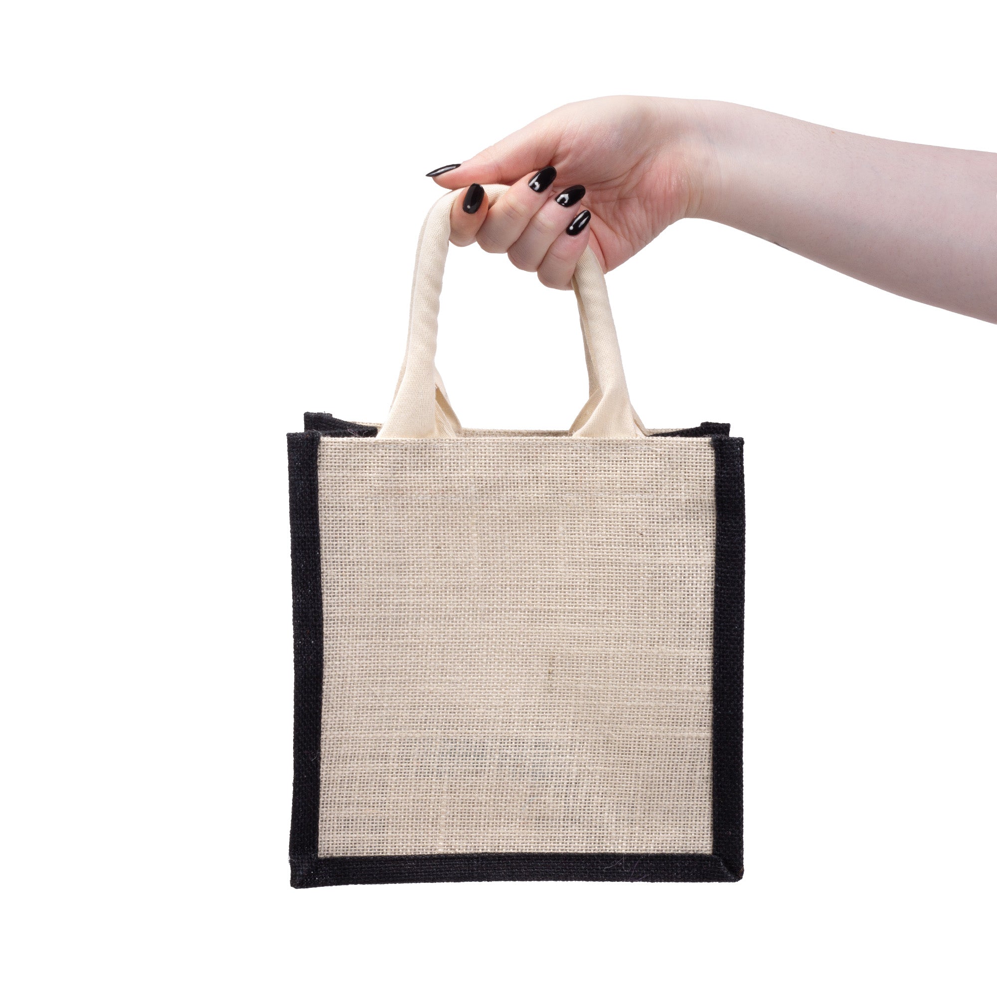 Burlap Bag with Padded Fabric Handlesorted Colours L8.2 X W8.2 X D4inch 1pc