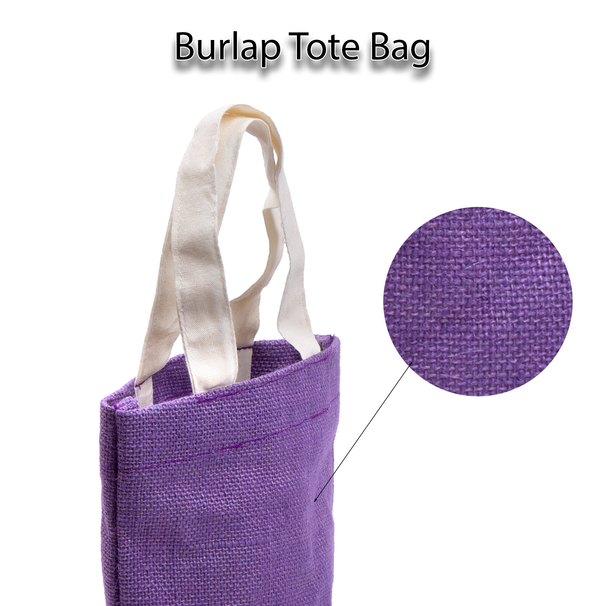 Burlap Tote Bag Assorted Colours L7.5 X W7.8 X D3inch 1pc