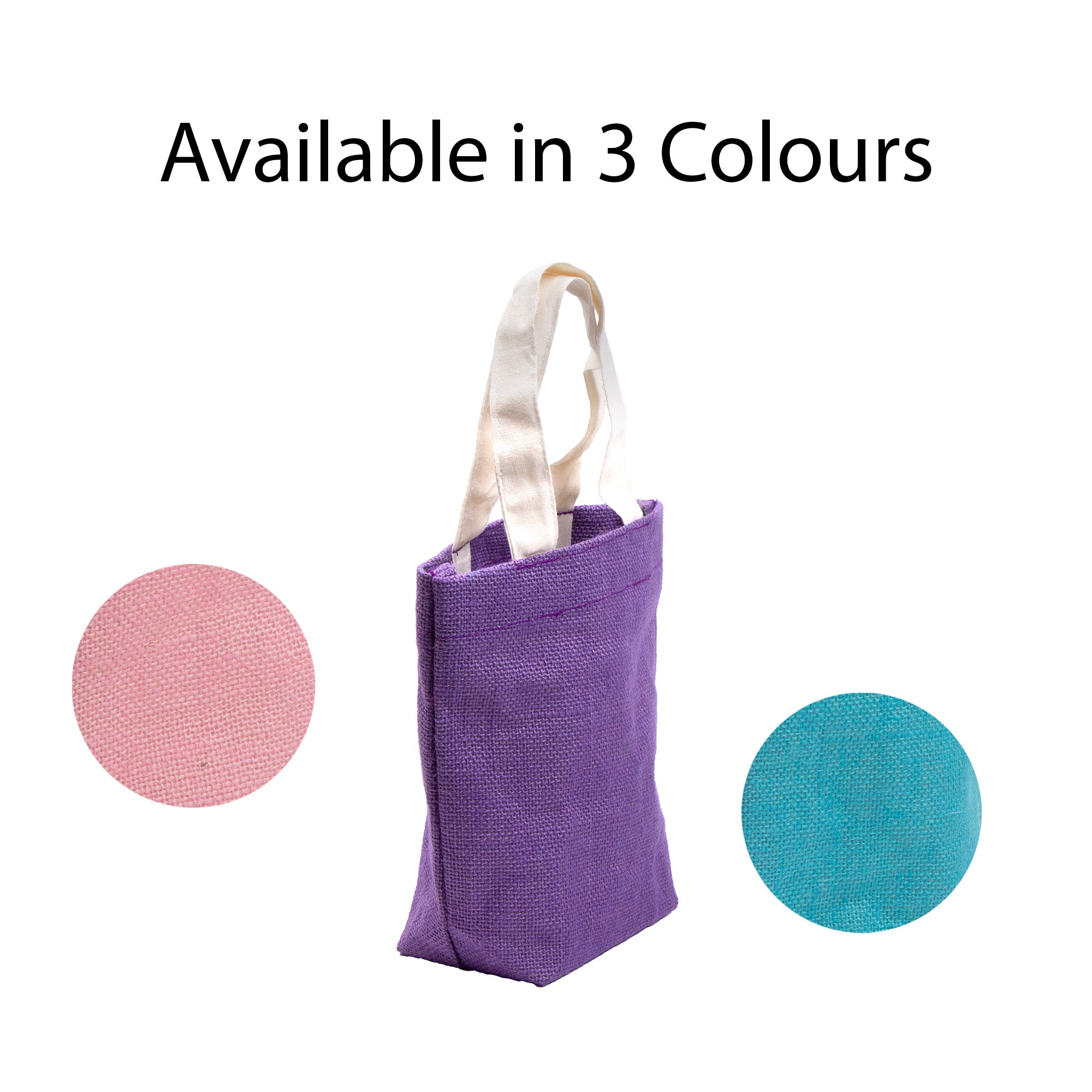 Burlap Tote Bag Assorted Colours L7.5 X W7.8 X D3inch 1pc