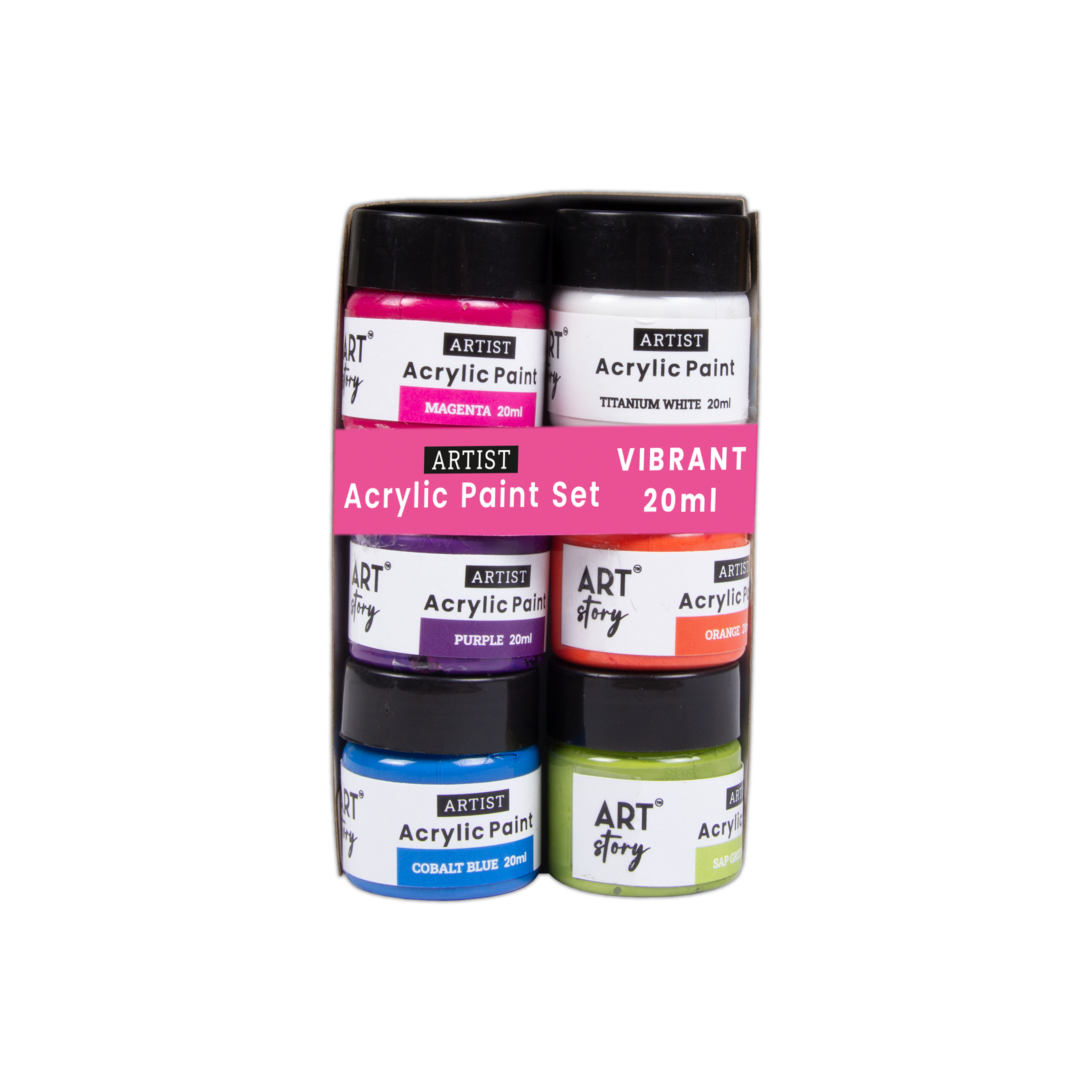 Acrylic Colour Set Vibrant 6 Colors X 20ml each