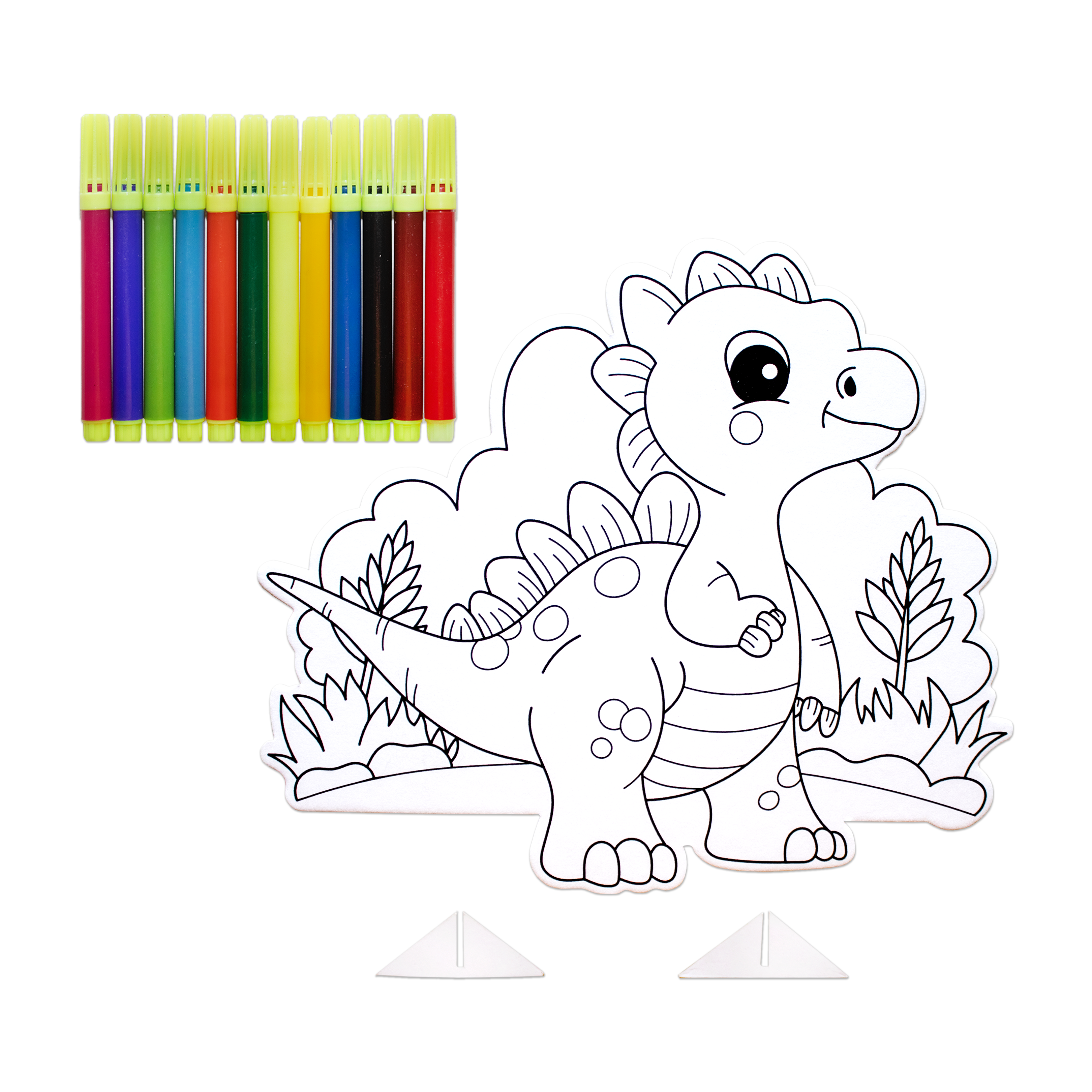 Table Decor Colouring Kit With Sketch Pen Little Dino Approx L6.25 X W7.25inch 2mm Thick