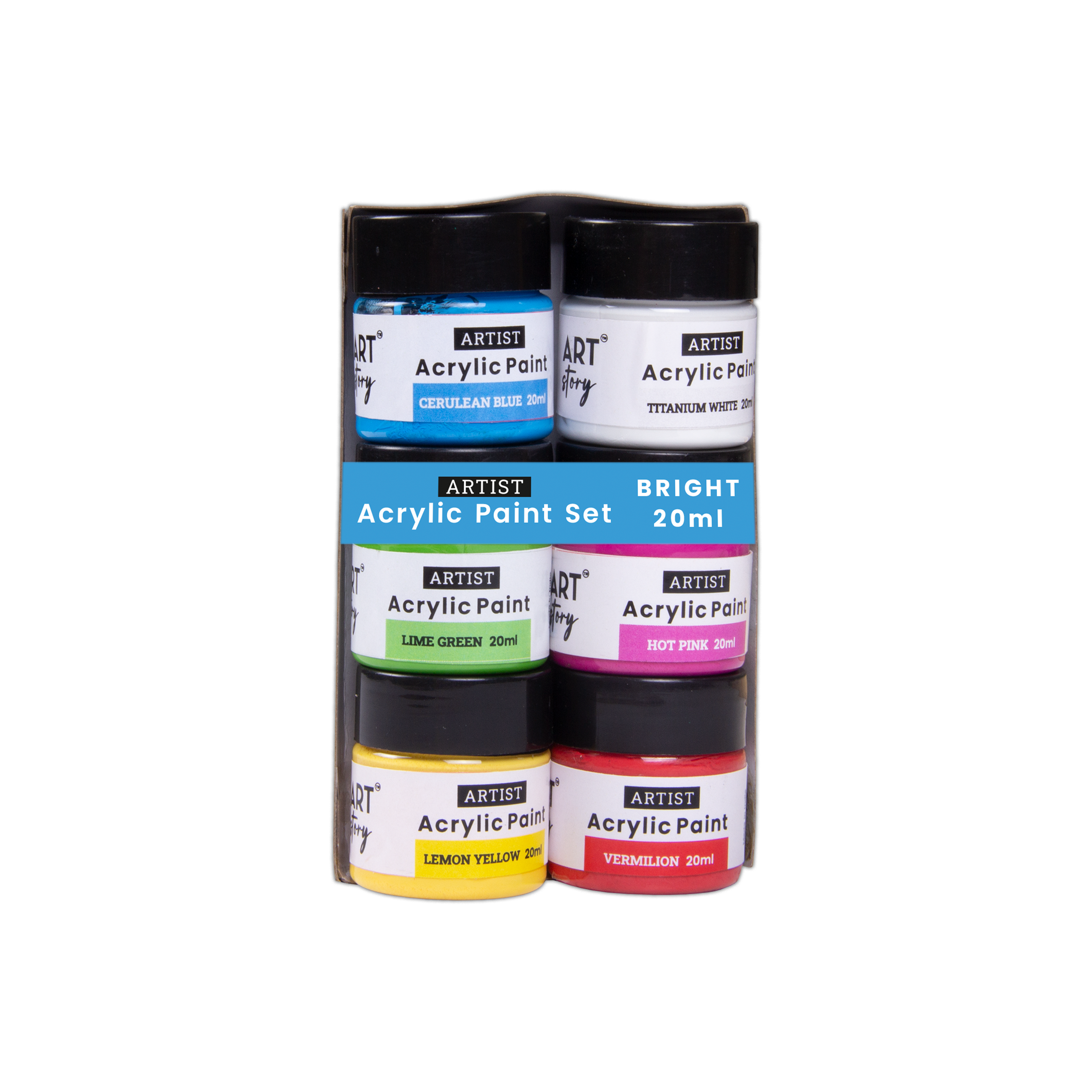 Acrylic Colour Set Bright Palette 6 Colors X 20ml each