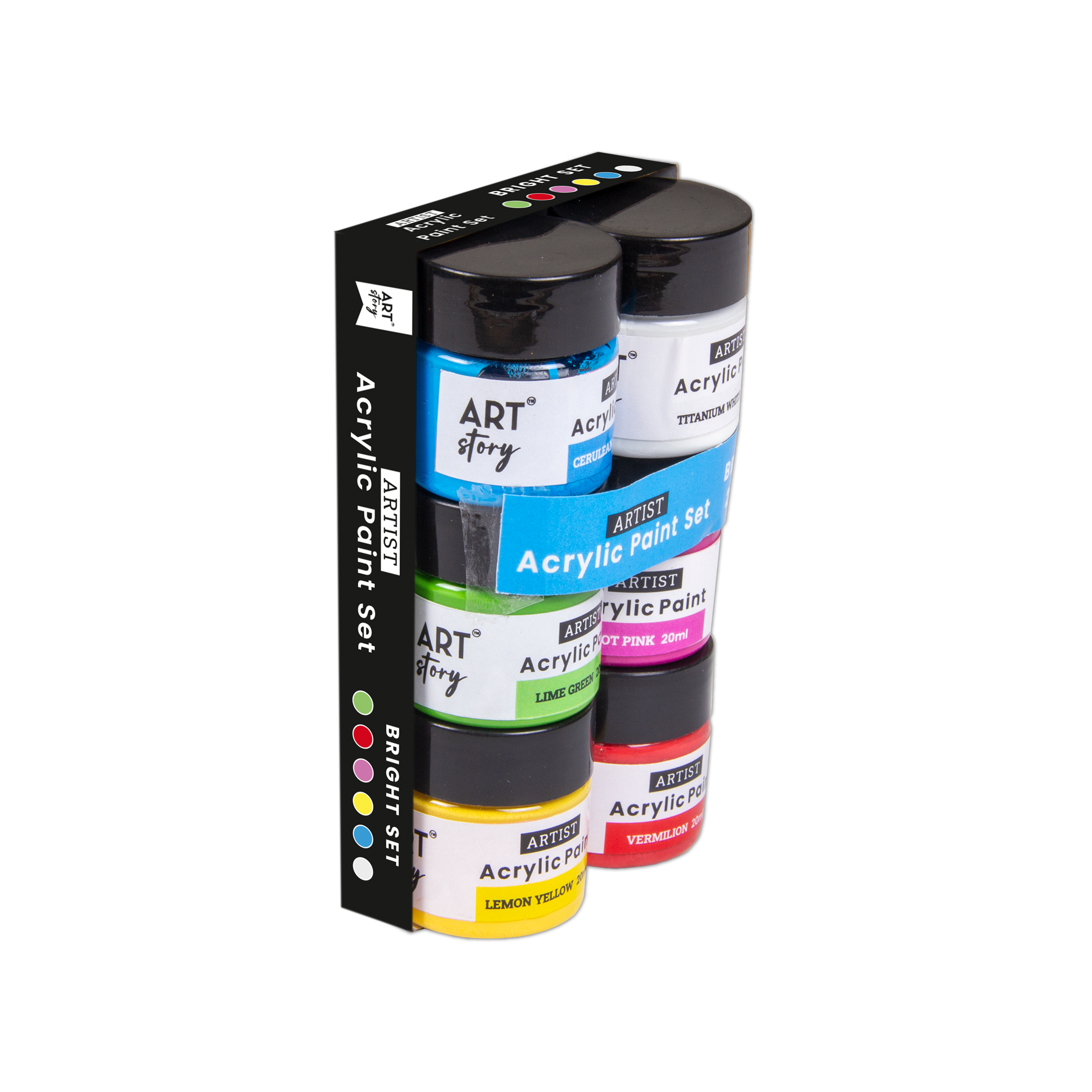 Acrylic Colour Set Bright Palette 6 Colors X 20ml each