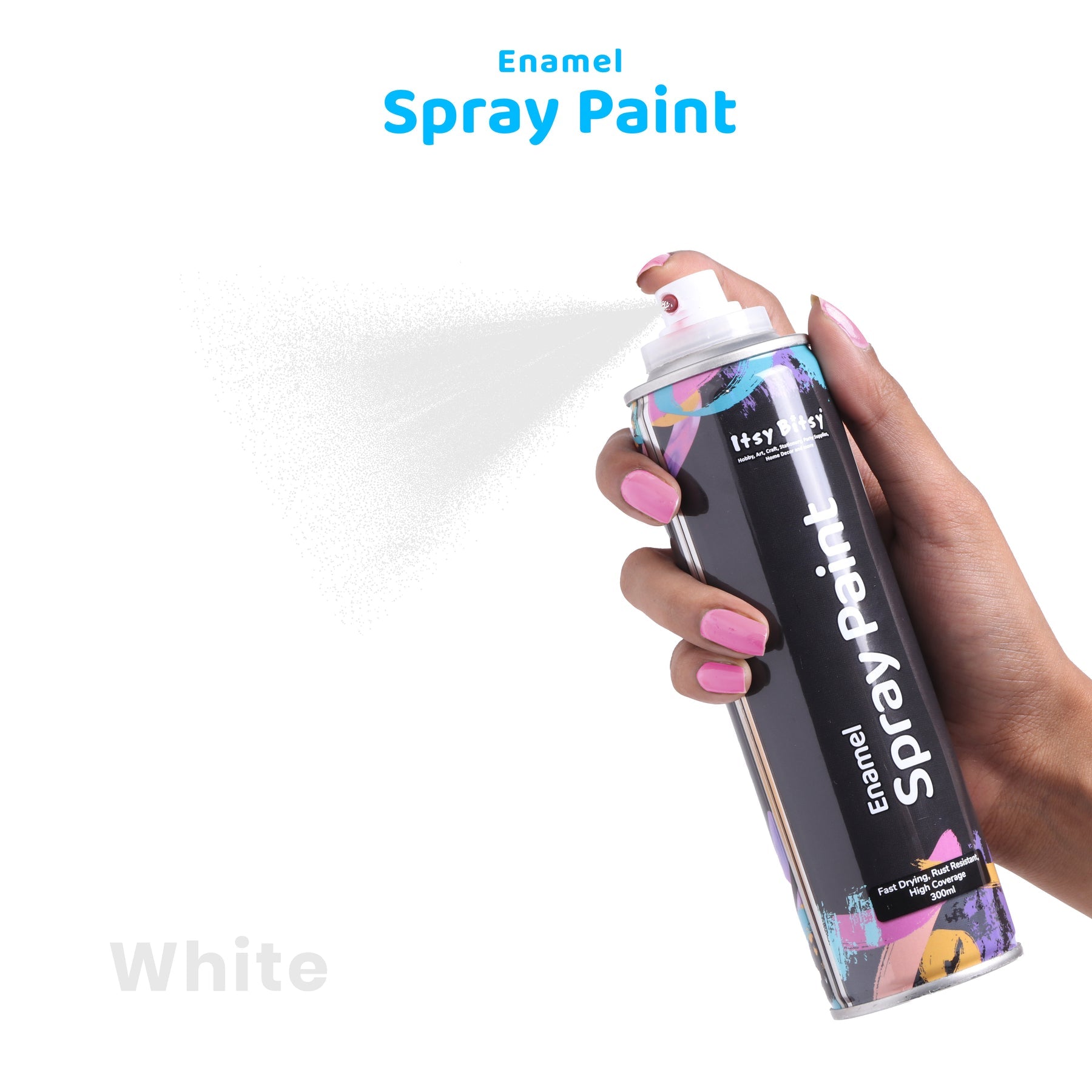 Spray Paint Metallic Glossy Black And White Value Pack Combo - 300ml each