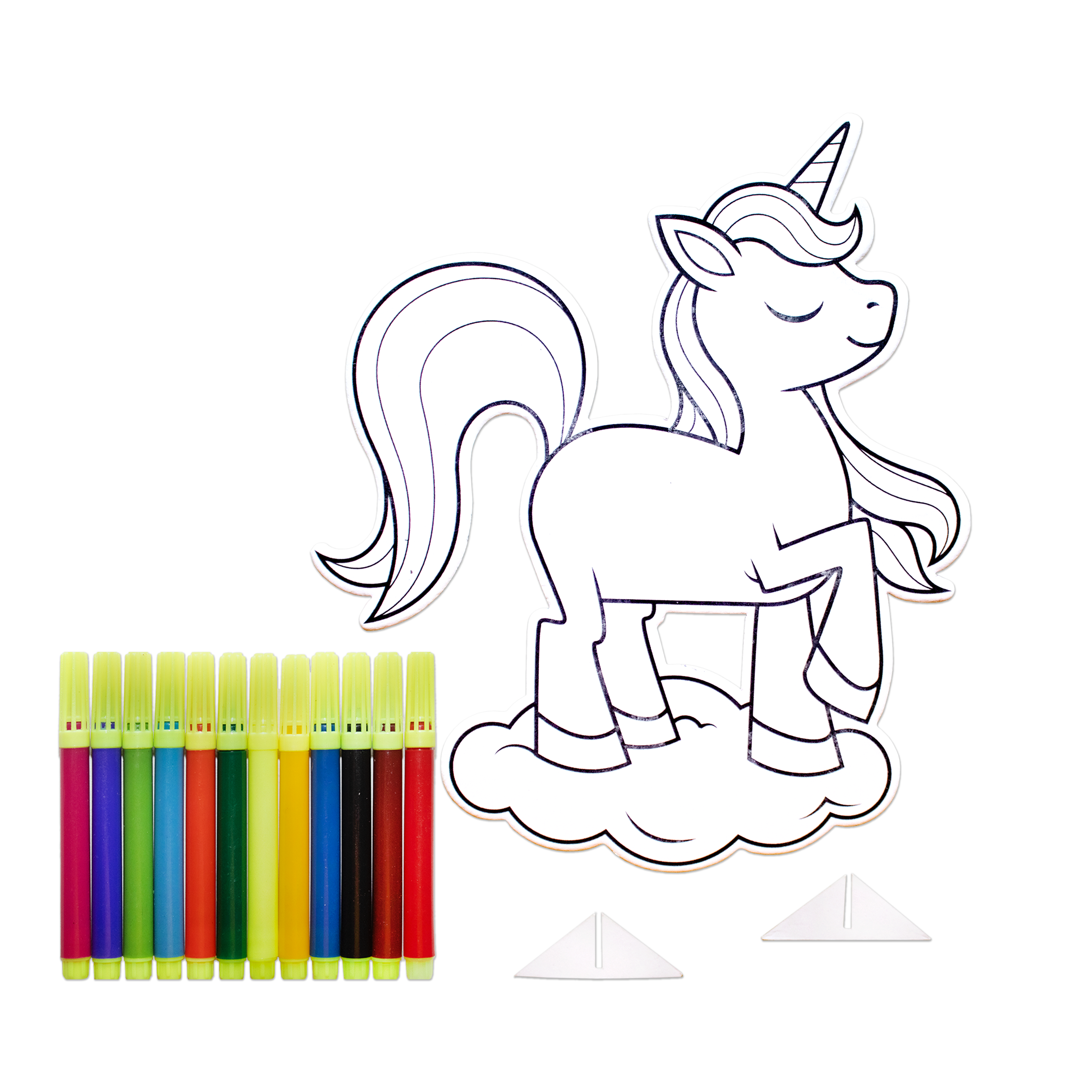 Table Decor Colouring Kit With Sketch Pen Unicorn Approx L7 X W6.25inch 2mm Thick