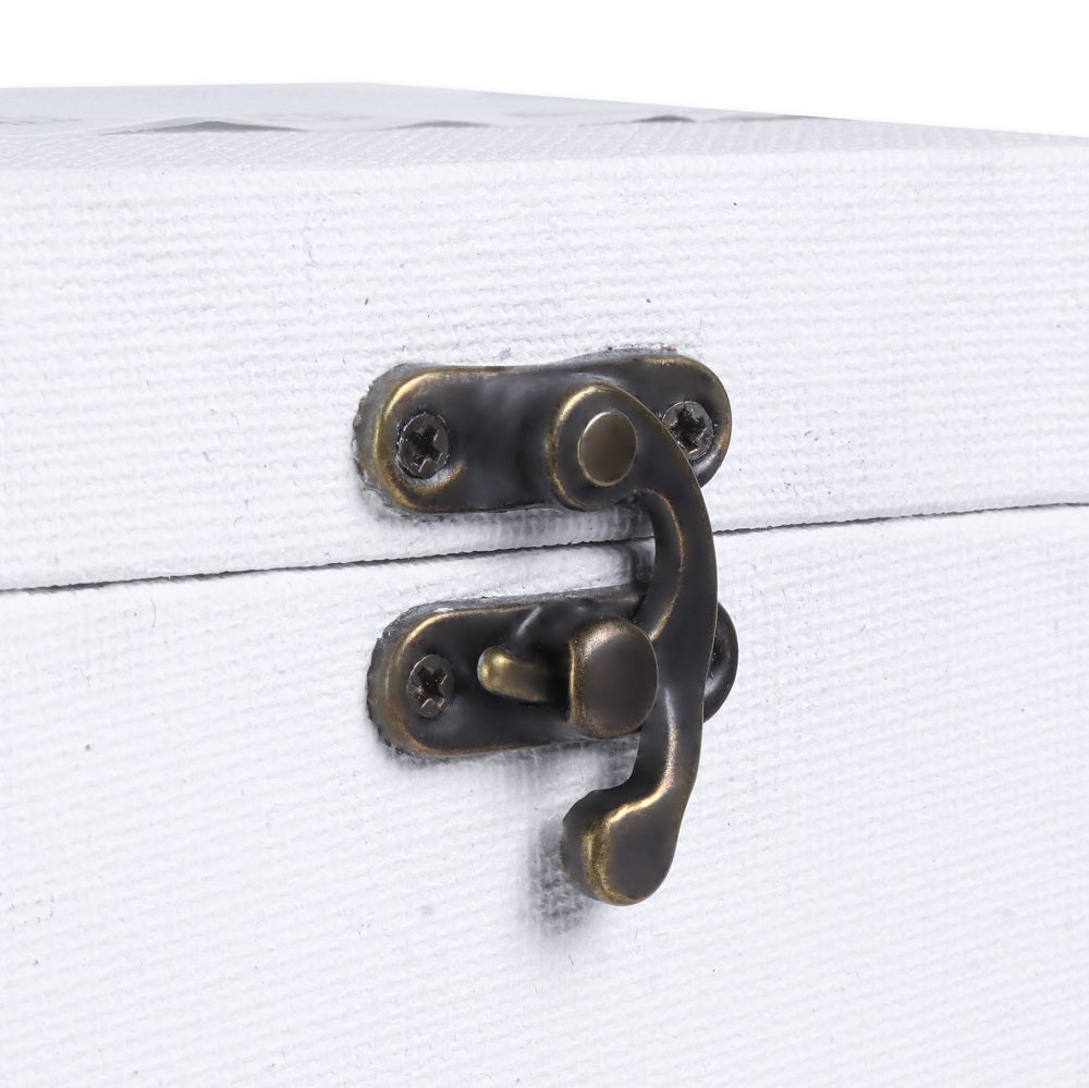 Paintable Canvas MDF Box With Latch L8 X W3X H2 Inch 1Pc